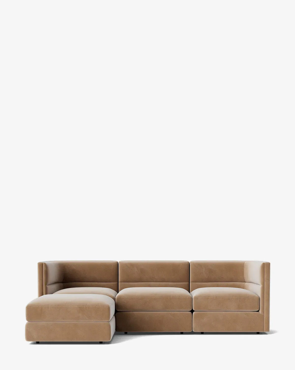 Claremont Modular Sofa with Ottoman - Fawn, Velvet product
