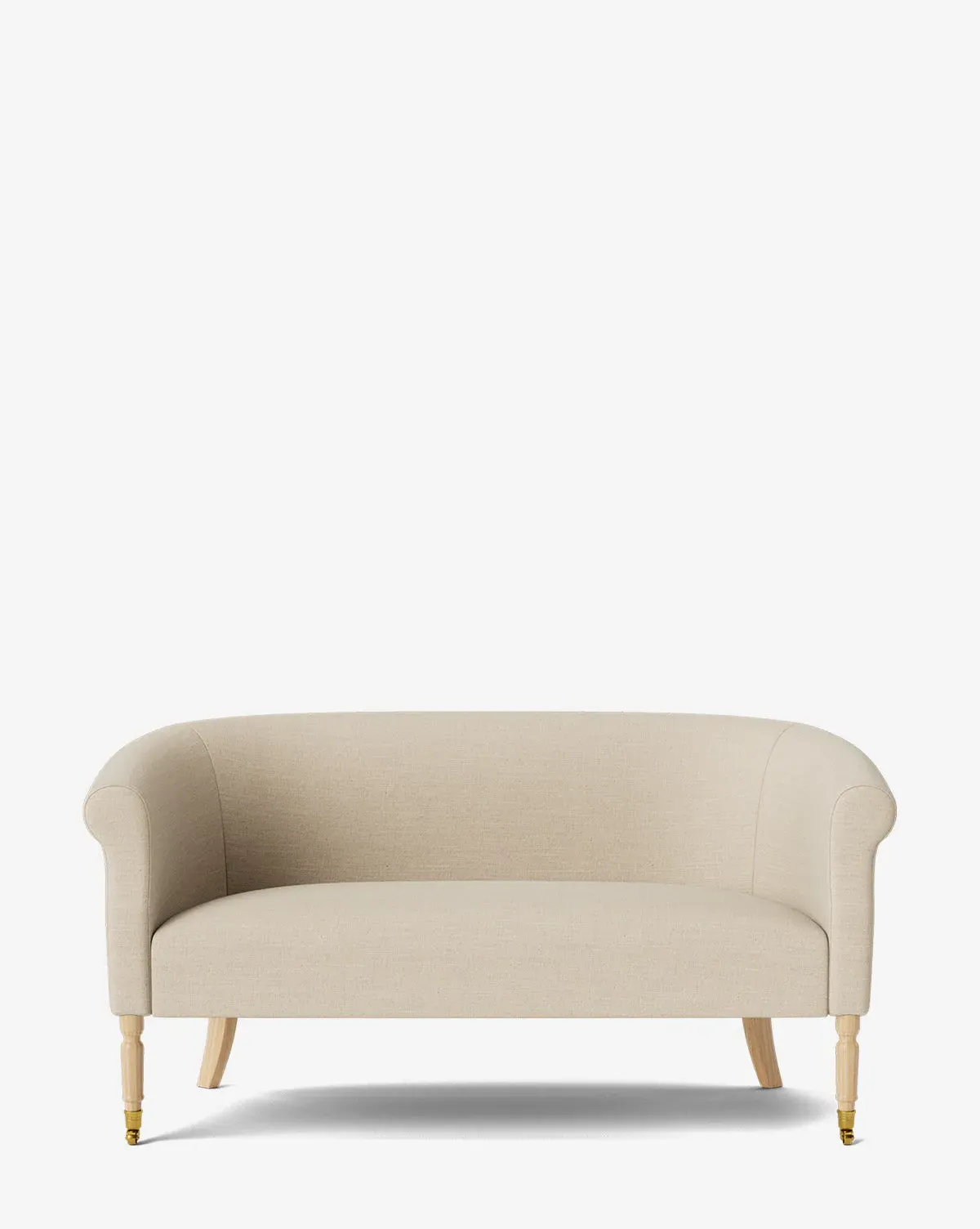 Clemence 60" Settee - Bisque Linen, Oak product