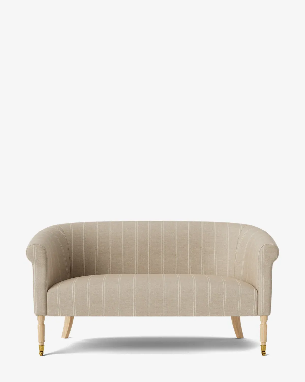 Clemence 60" Settee - Oatmeal & Ivory Stripe Linen, Oak product