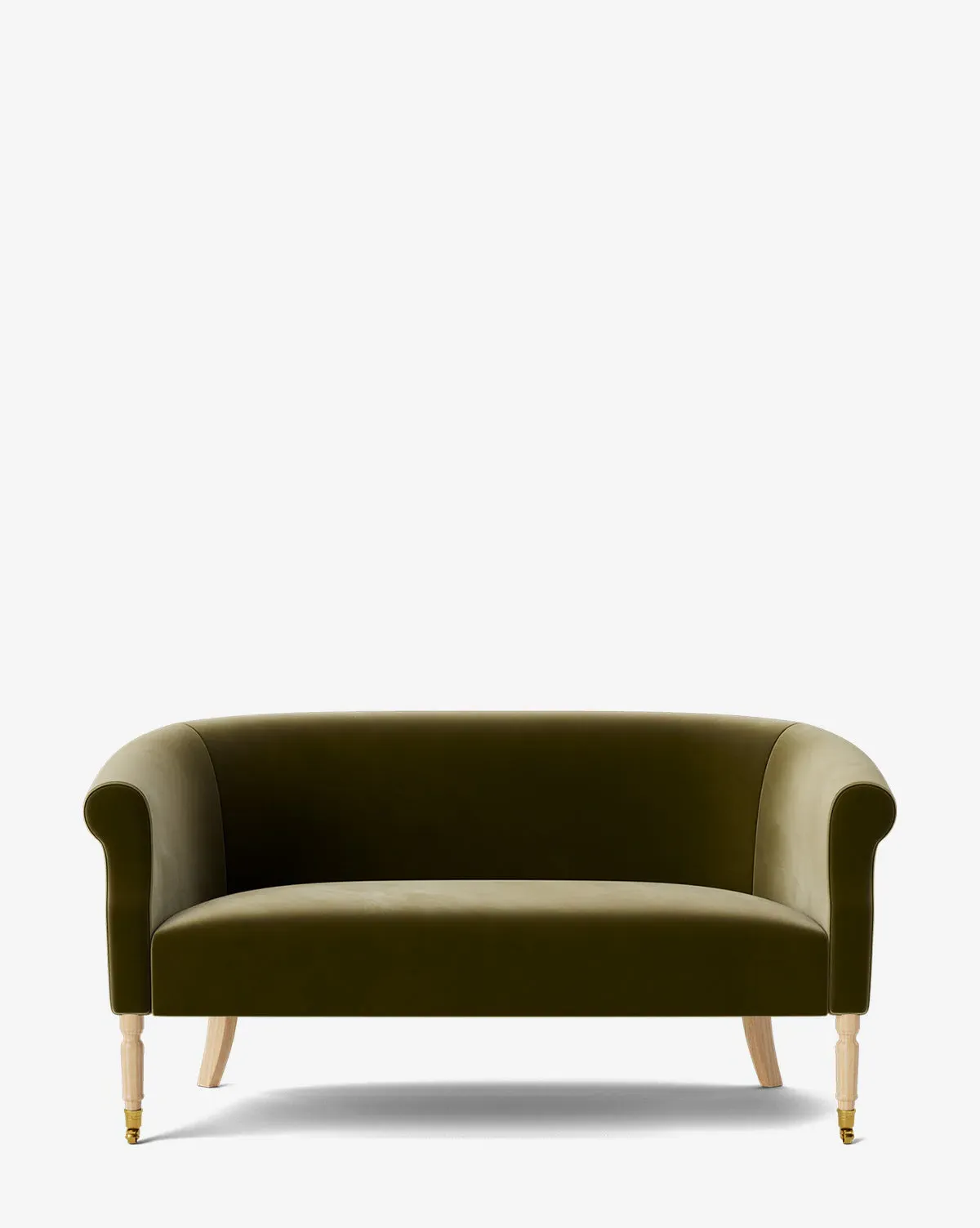 Clemence 60" Settee - Olive Velvet, Oak product
