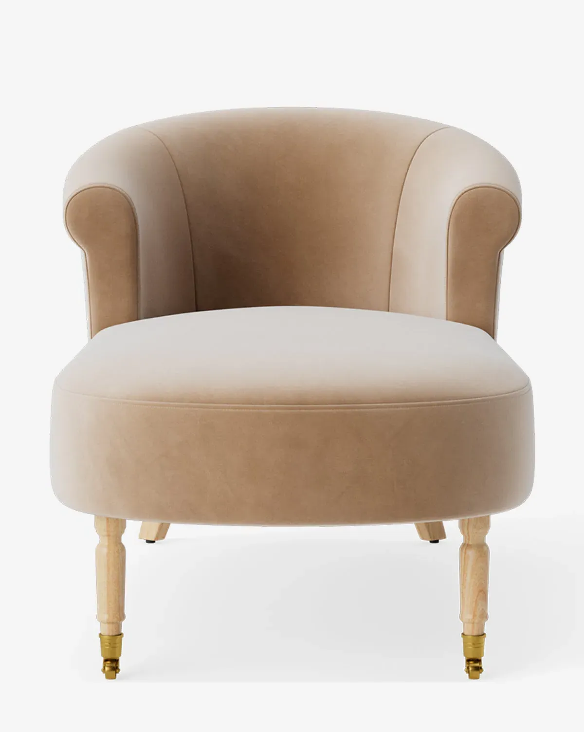 Clemence Chaise - Fawn Velvet, Oak product
