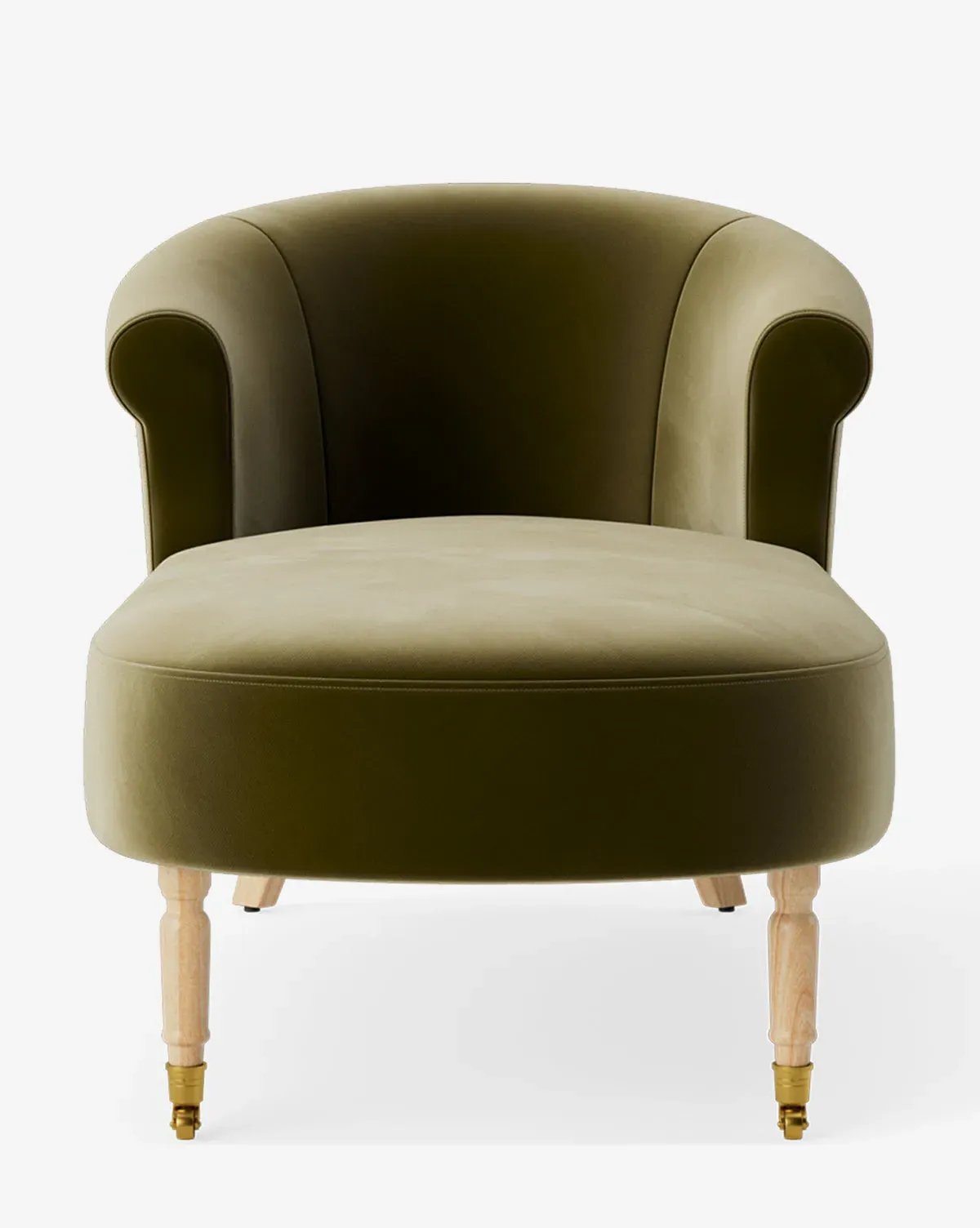 Clemence Chaise Lounge with Castors - Olive, Velvet product