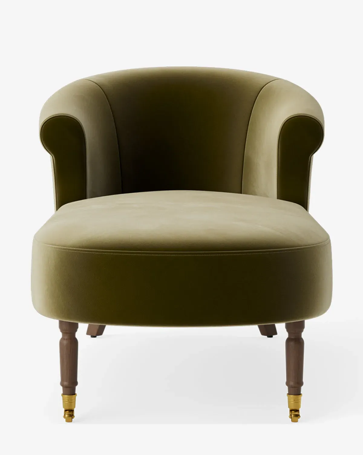 Clemence Chaise - Olive Velvet, Chestnut product