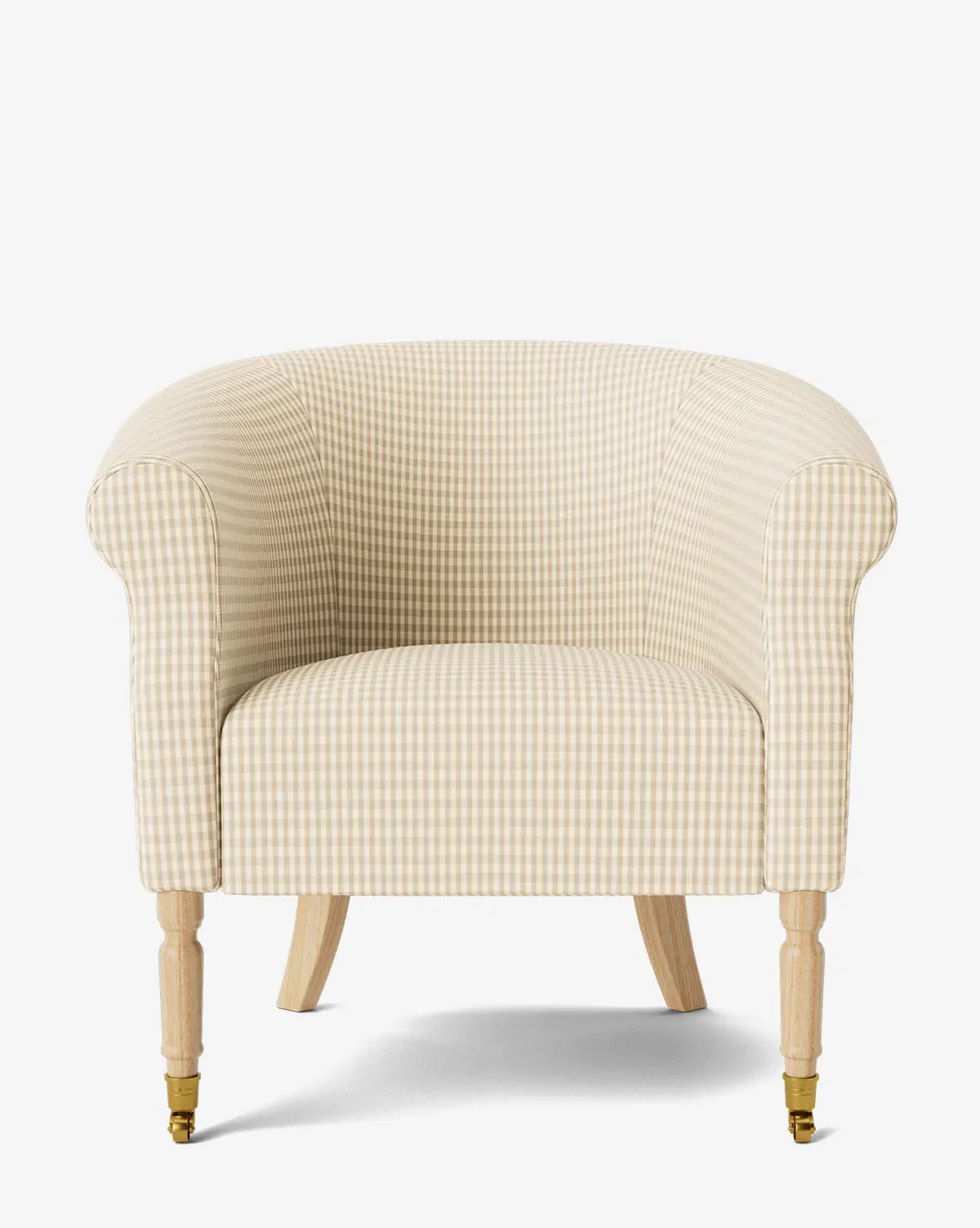 Clemence Lounge Chair - Tan Gingham, Perennials Fabric product