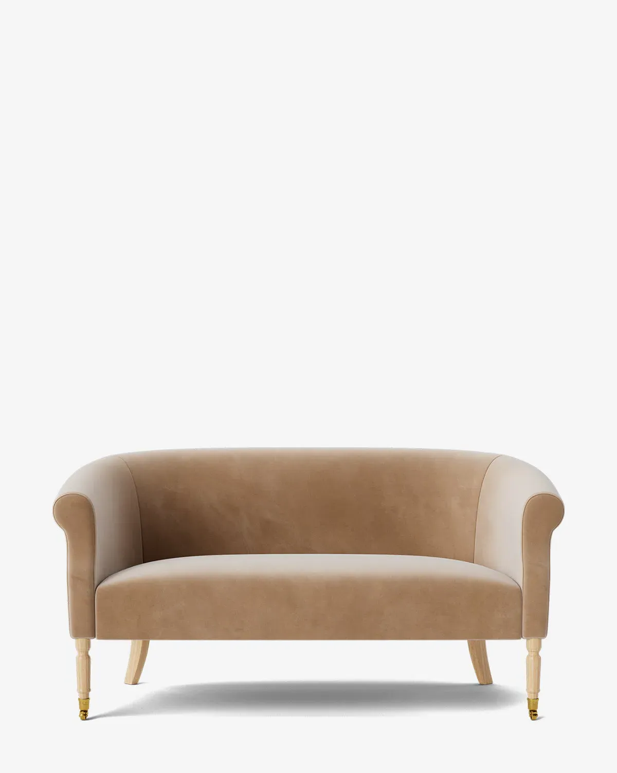 Clemence Settee - Fawn Velvet, Oak product