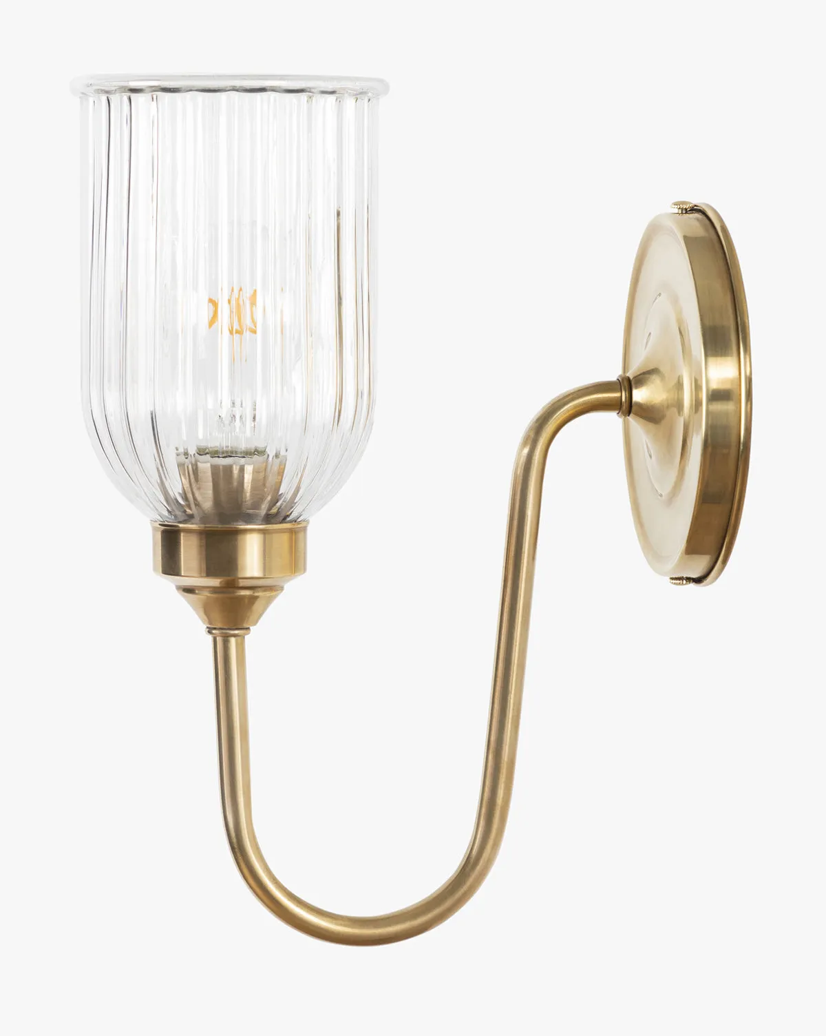 Clyde Sconce Wall Light - Antique Brass, Reeded Glass product