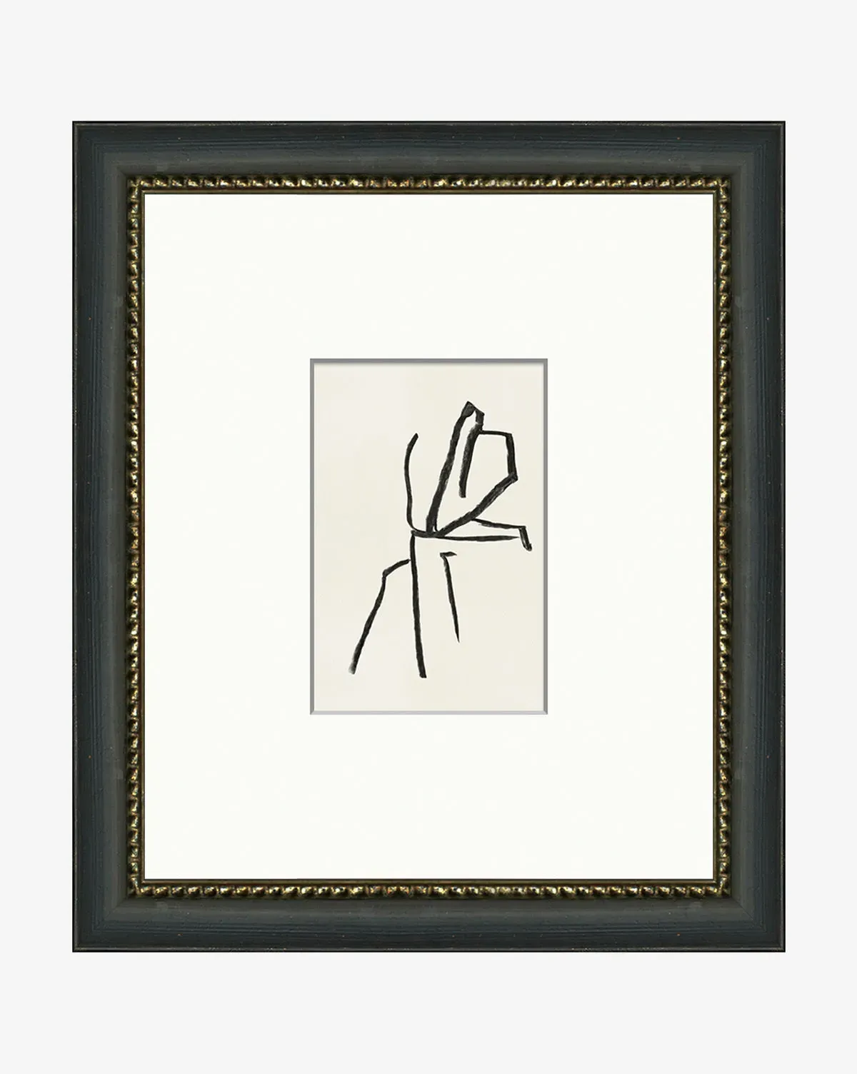 Contemplative Figure Framed Wall Art - Black, Wood product