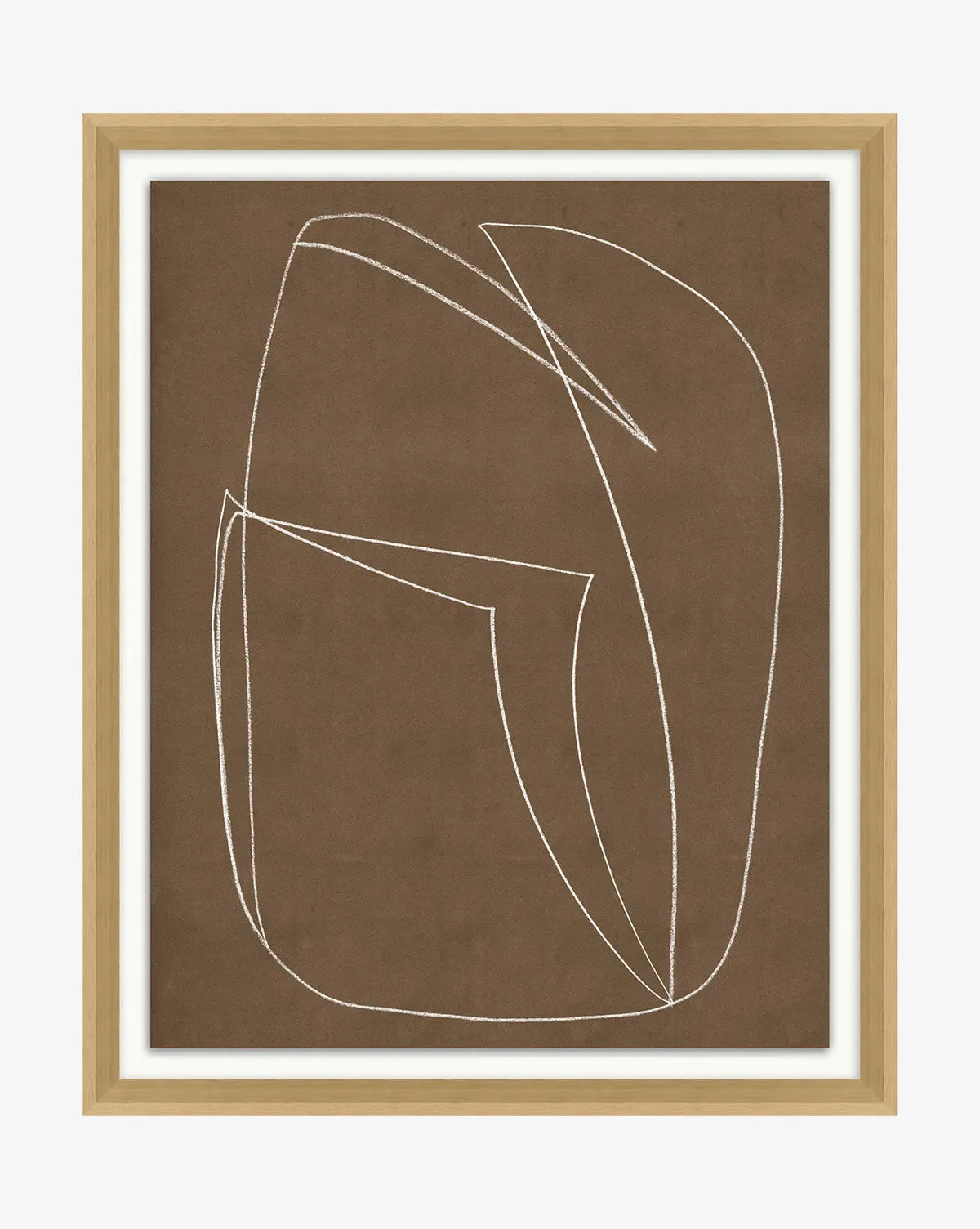 Contour Study II Framed Giclée Print - White, Natural Wood product