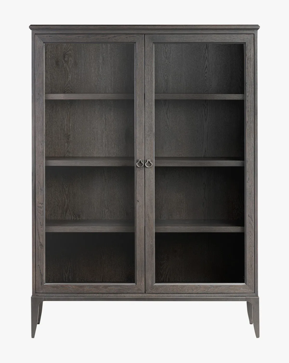 Crestwell Cabinet with Glass Doors - Worn Black Oak product
