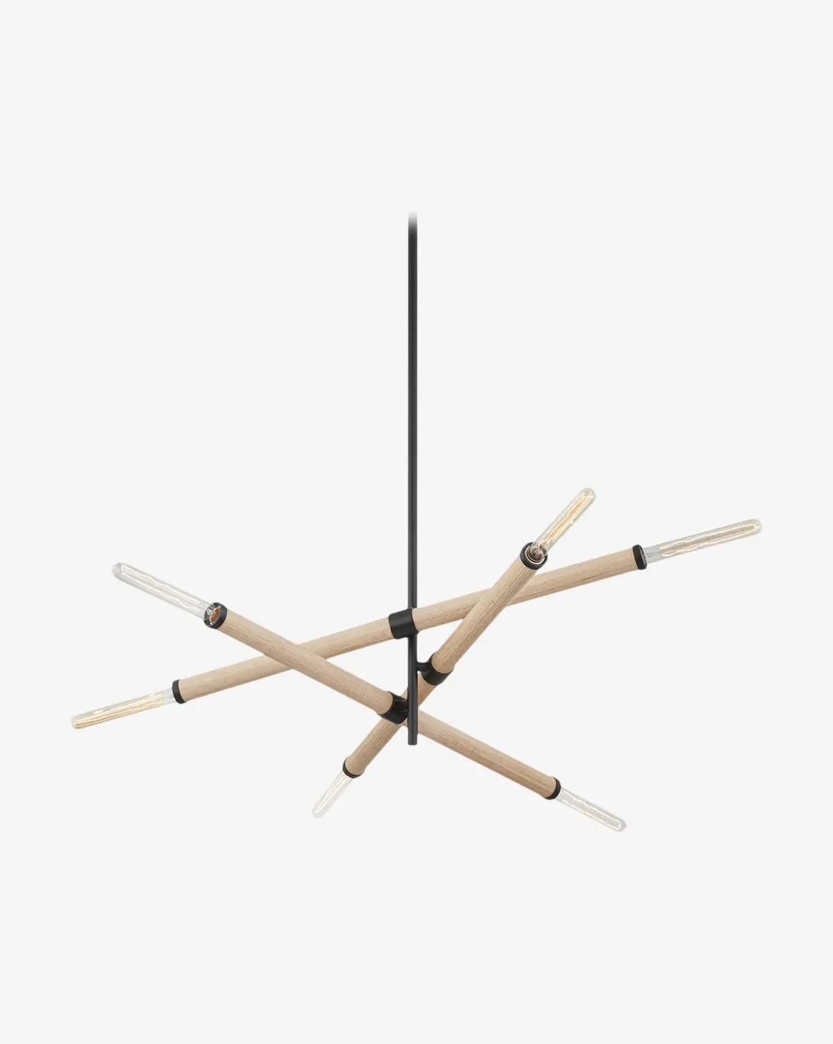 Cruiz Chandelier - Wood Veneer, Black Metal product
