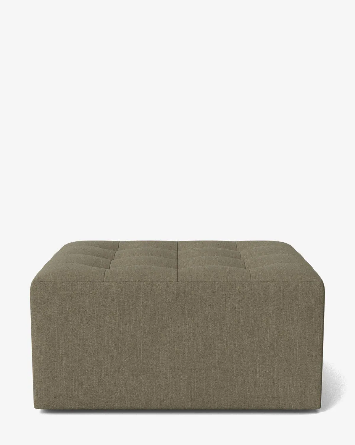 Culpepper Tufted Ottoman - Khaki, Belgian Linen product