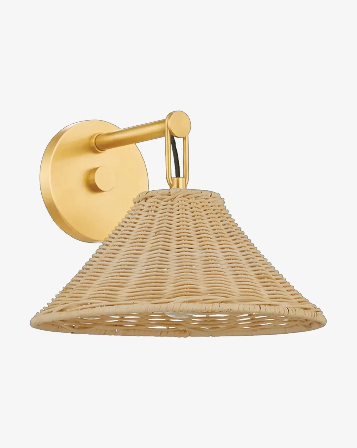 Dalia Tapered Wall Sconce - Rattan, Aged Brass product