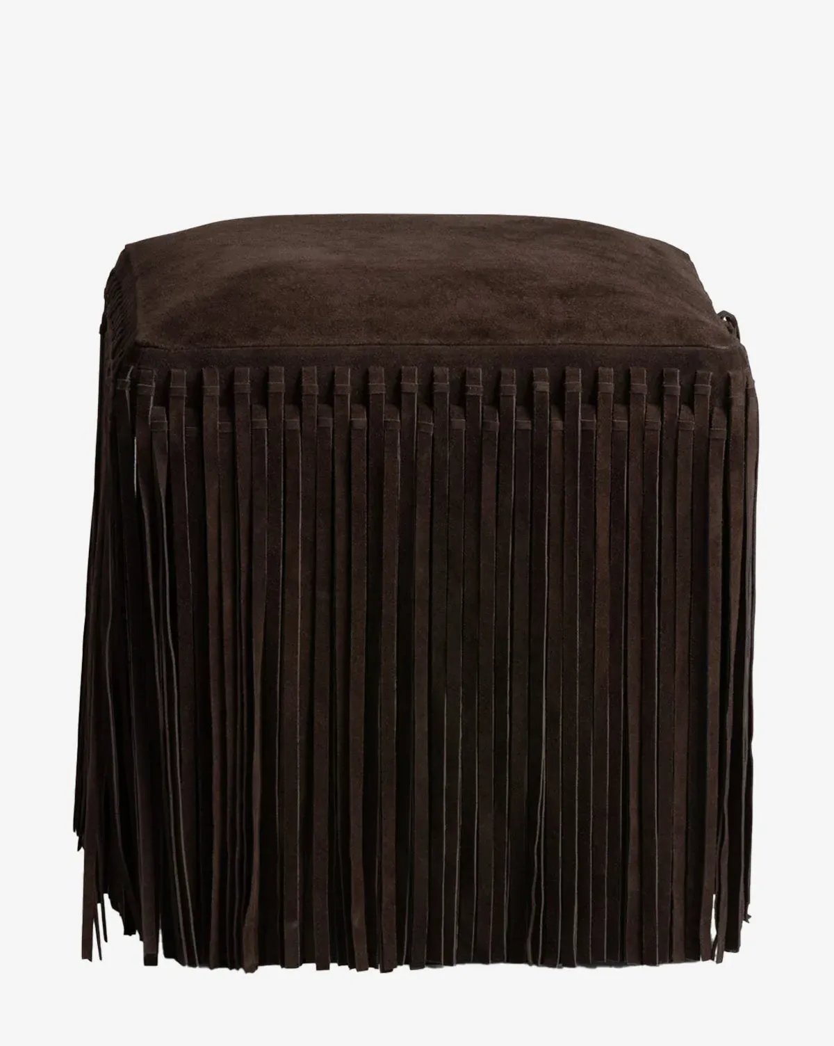 Damian Ottoman with Tassels - Chocolate, Suede product