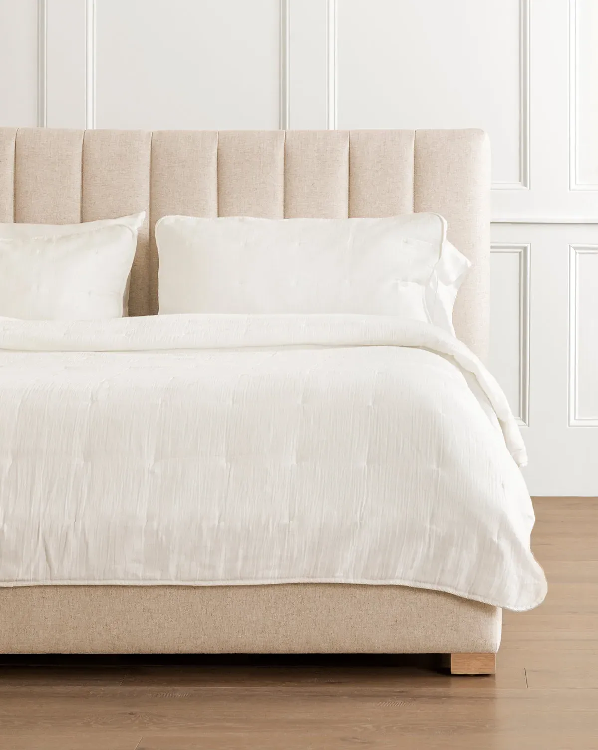 Daniela Queen Size Quilt & Shams Set - White, Cotton Gauze product