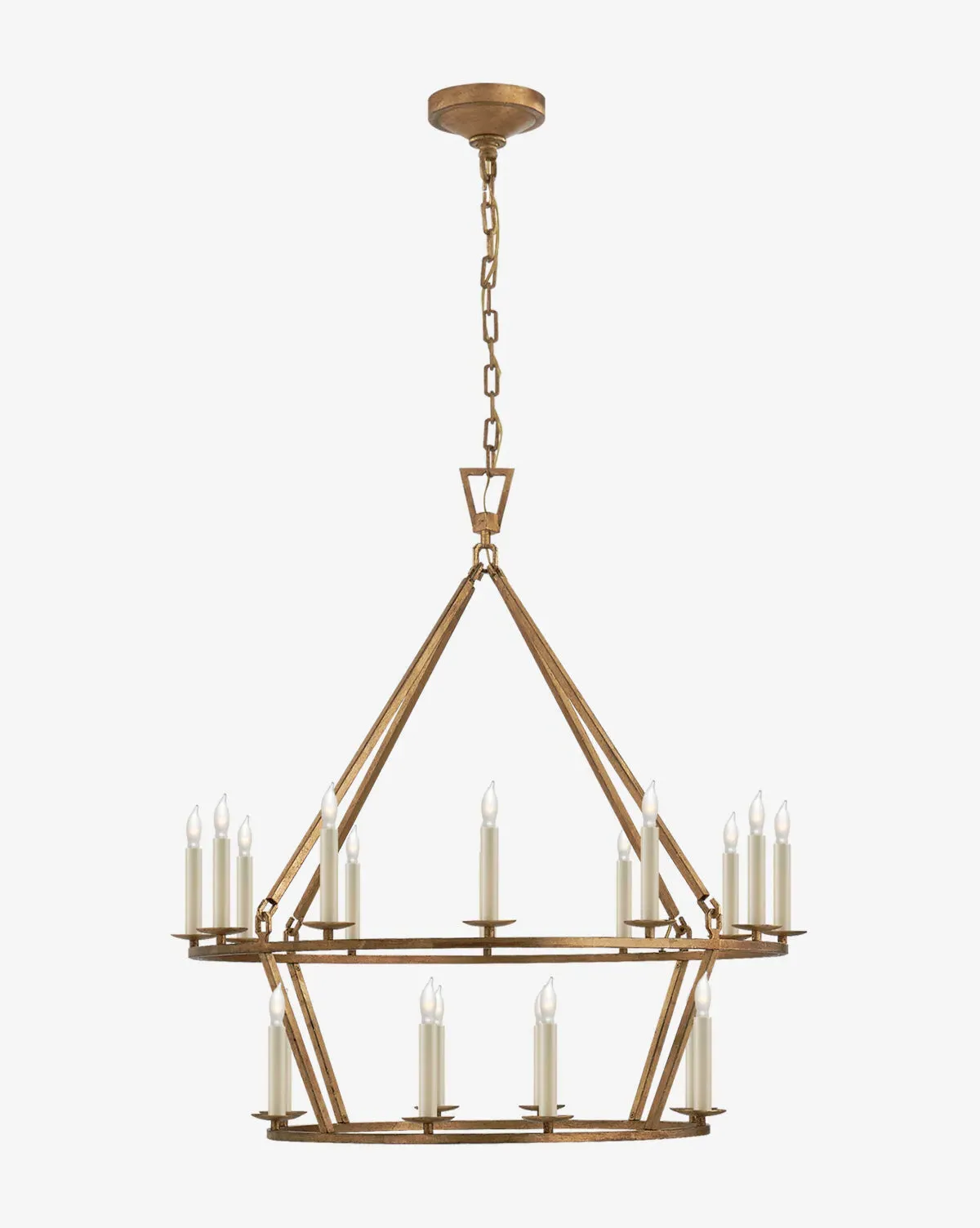 Darlana Medium Two-Tiered Ring Chandelier - Gilded Iron product