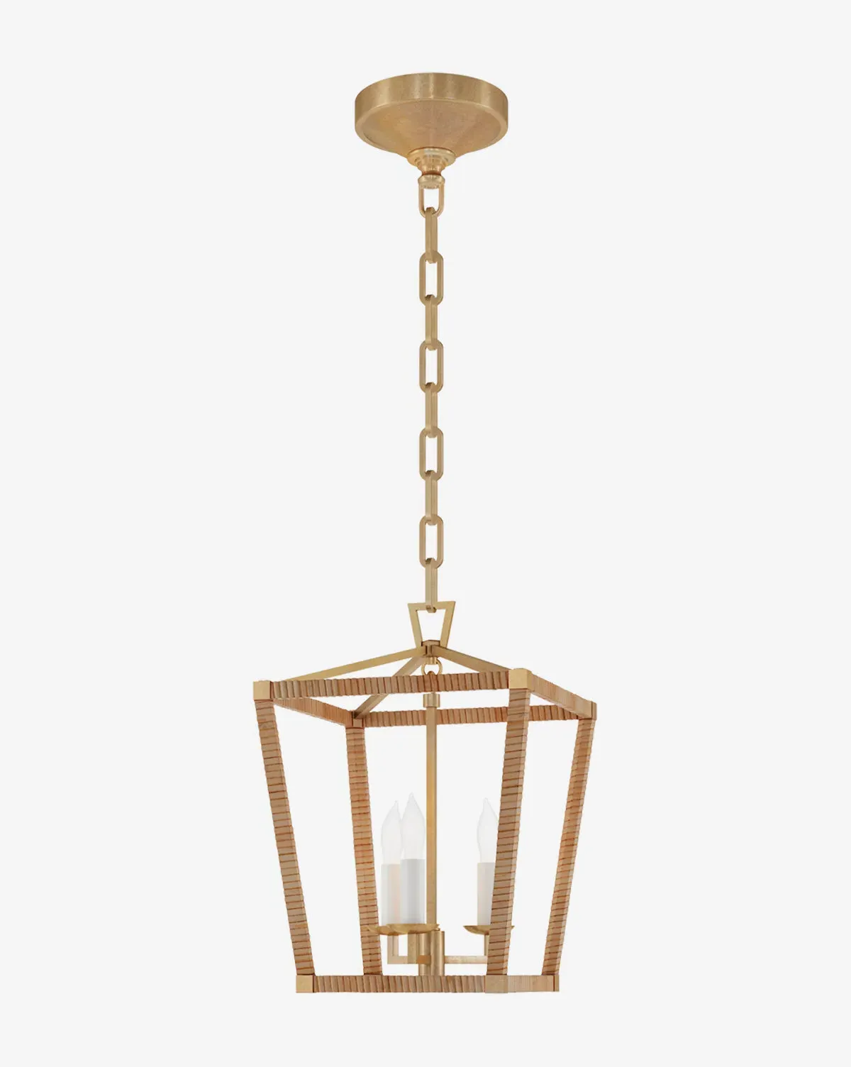 Darlana Wrapped Lantern Mini Pendant - Burnished Brass, Rattan product