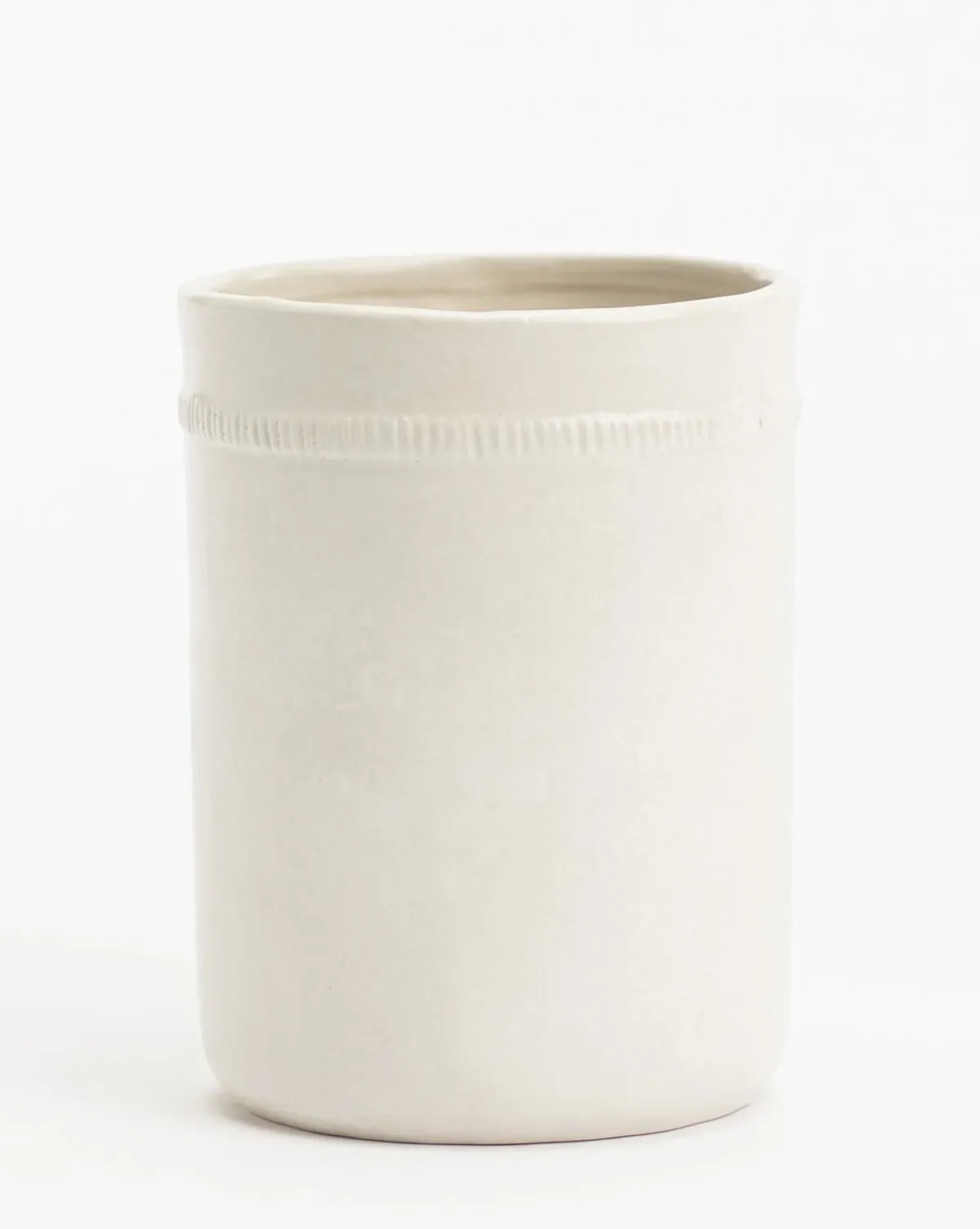 Dashed Ceramic Crock - White product