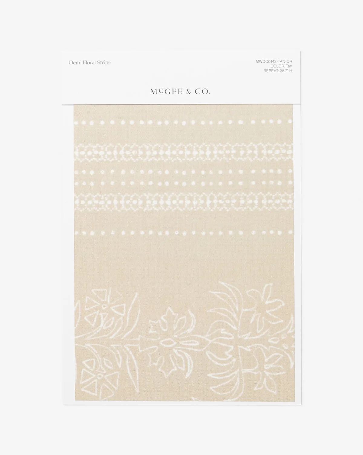 Demi Floral Stripe Wallpaper Swatch - Tan, Matte product