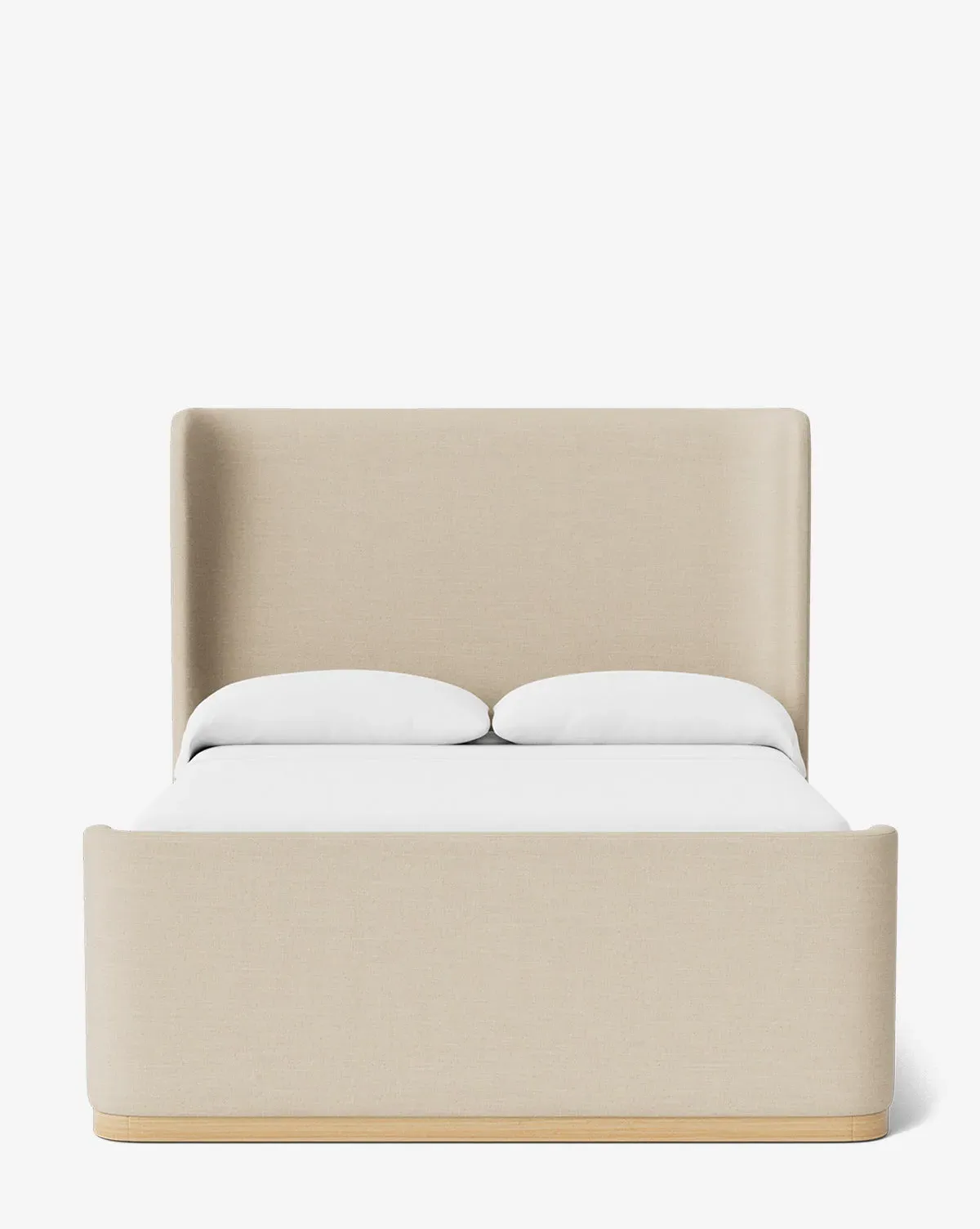 Denning Queen Size Upholstered Bed - Bisque, Linen product