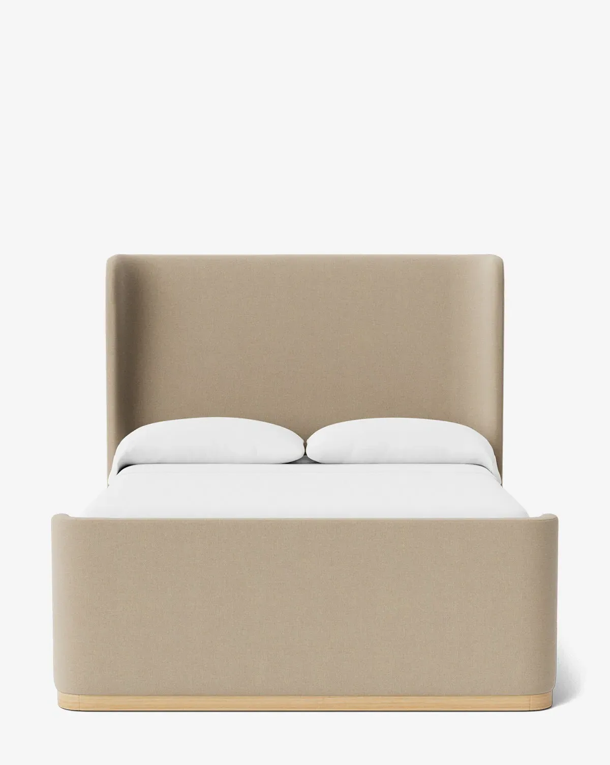 Denning Queen Size Upholstered Bed - Oatmeal, Linen product