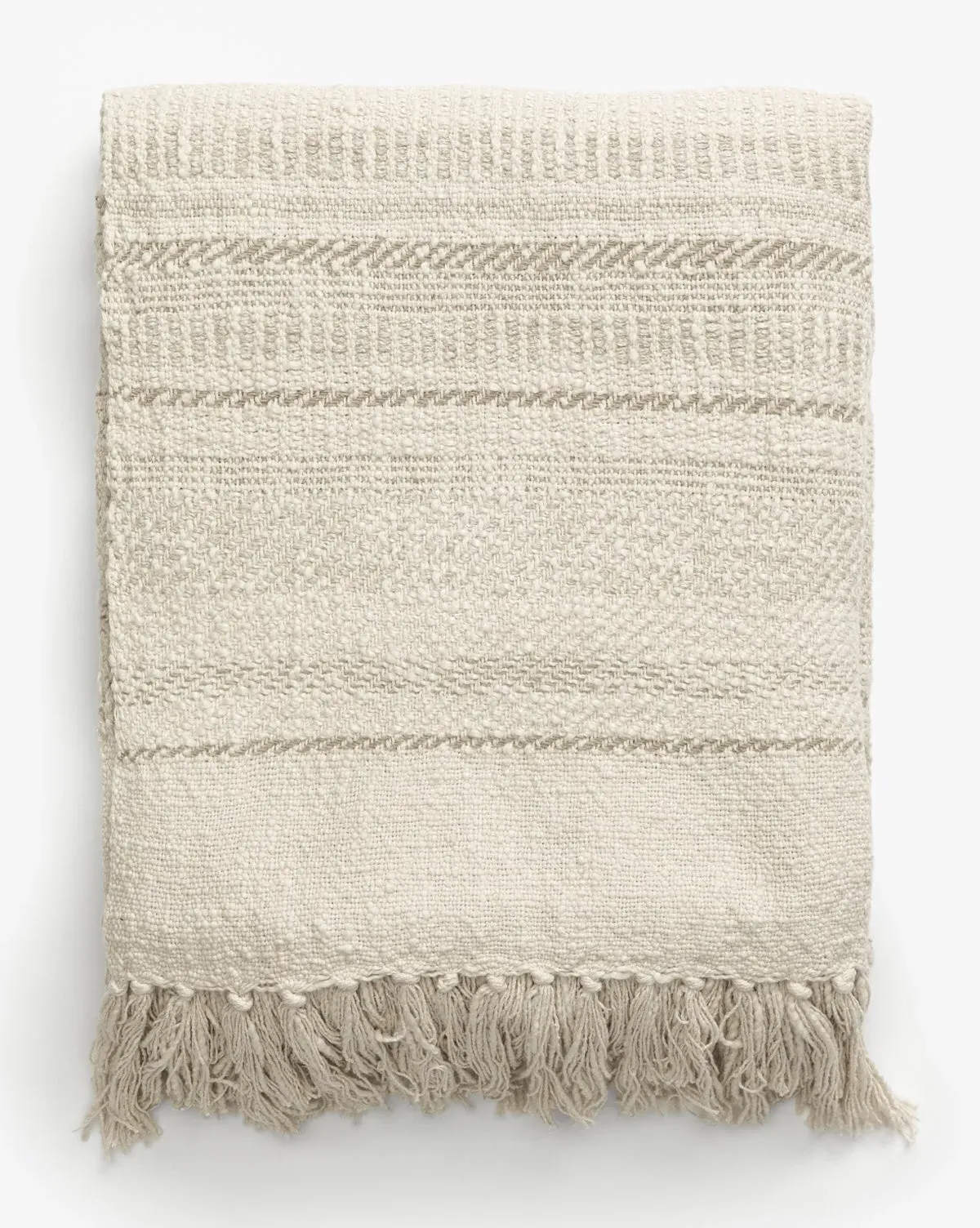 Donahue Striped Throw - Gray, Cotton Blend product
