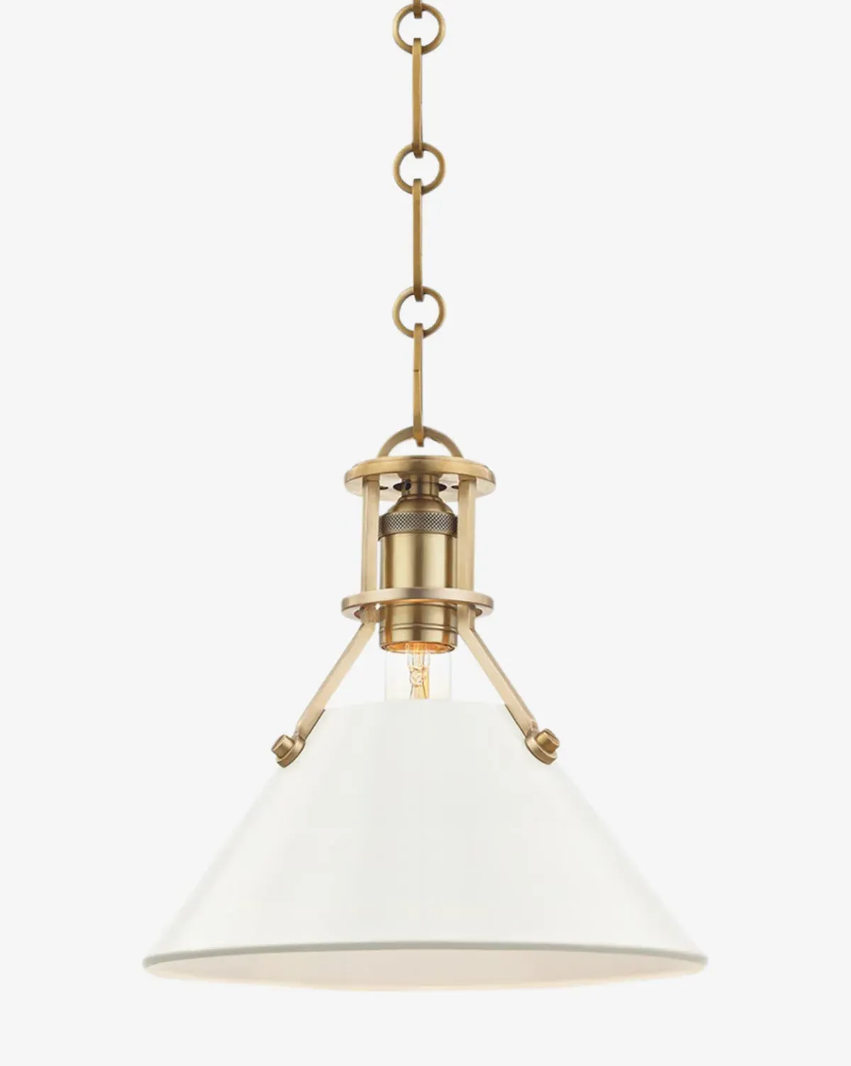 Elbridge Small Pendant Light - Off-White, Aged Brass product