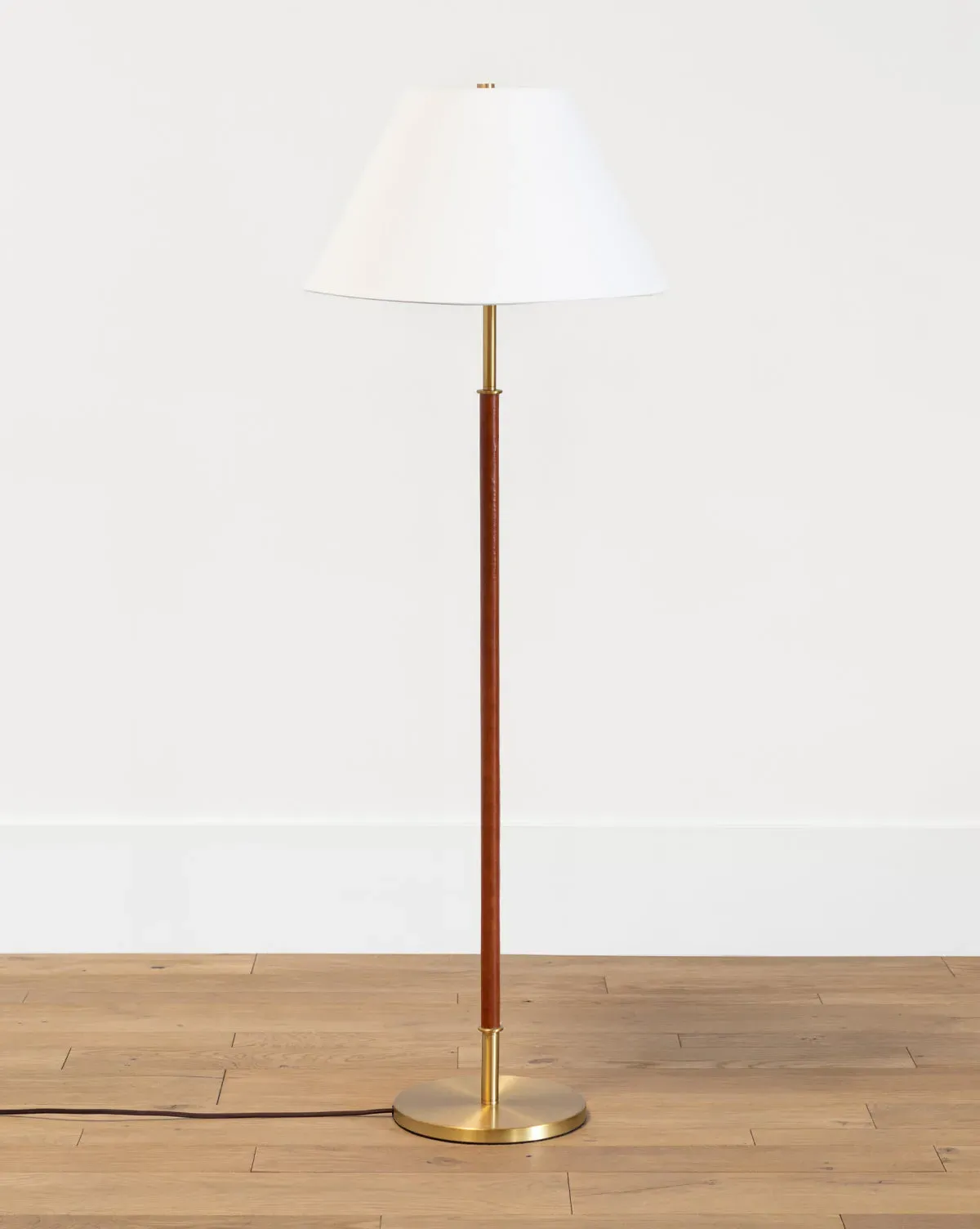 Elijah Floor Lamp - Brass, Linen product