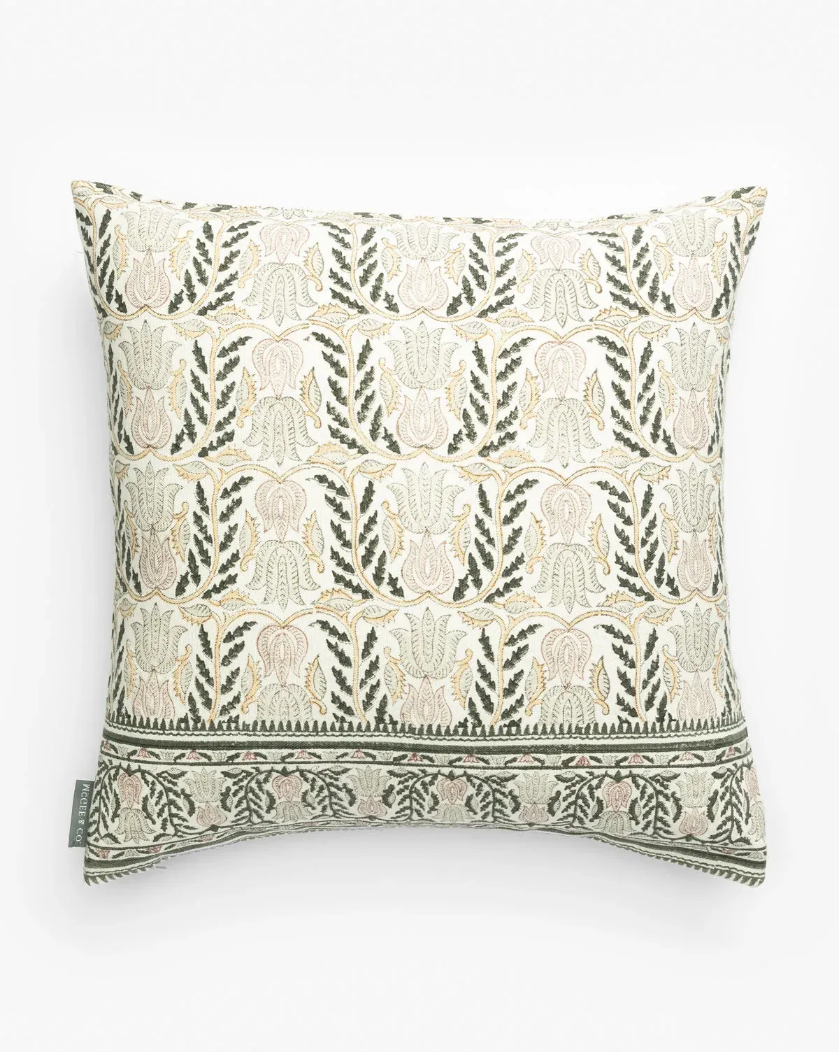 Ellsbeth Pillow Cover - Green, Cotton Linen product