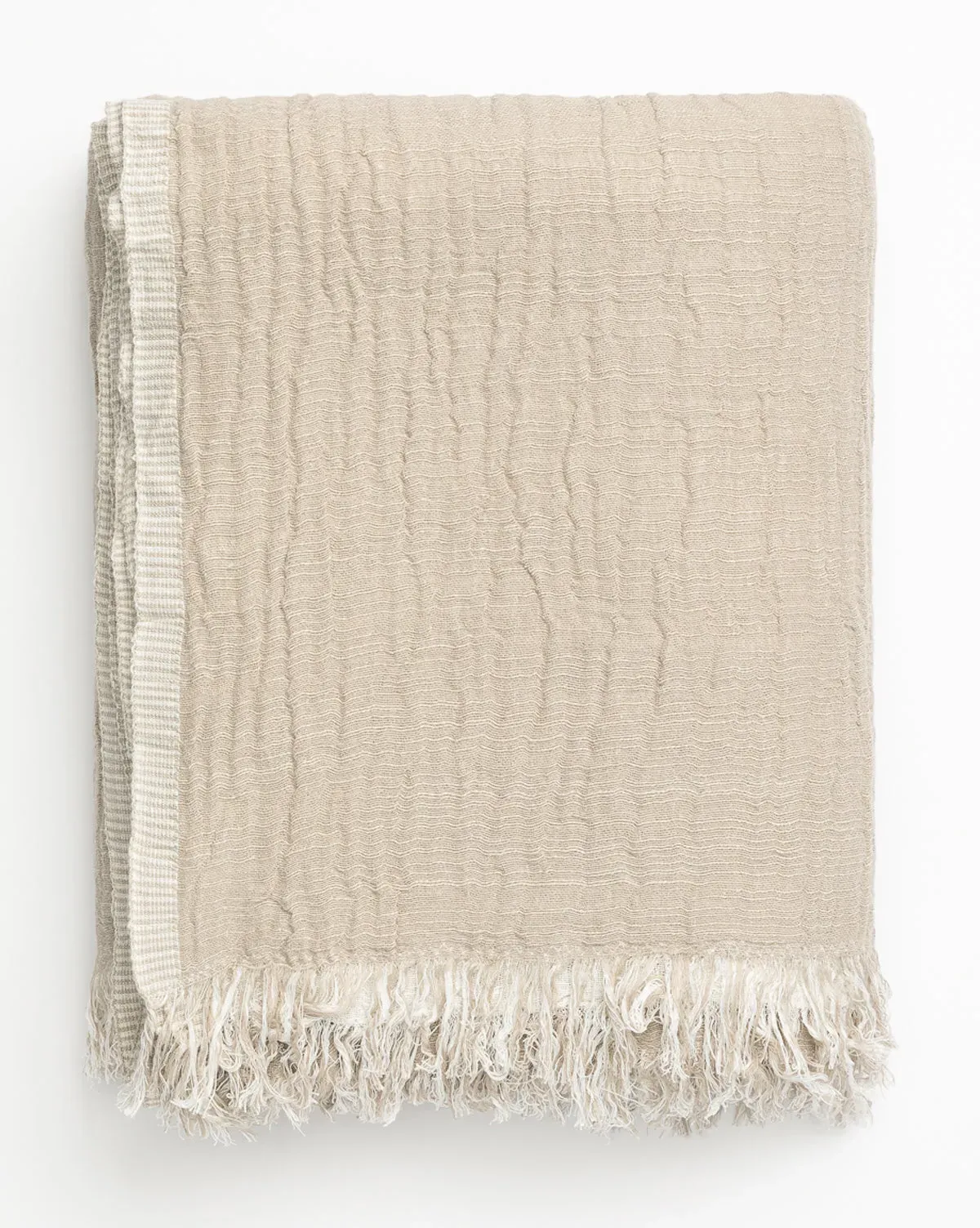 Ermessa Oversized Throw - Tan, Cotton Bamboo Blend product