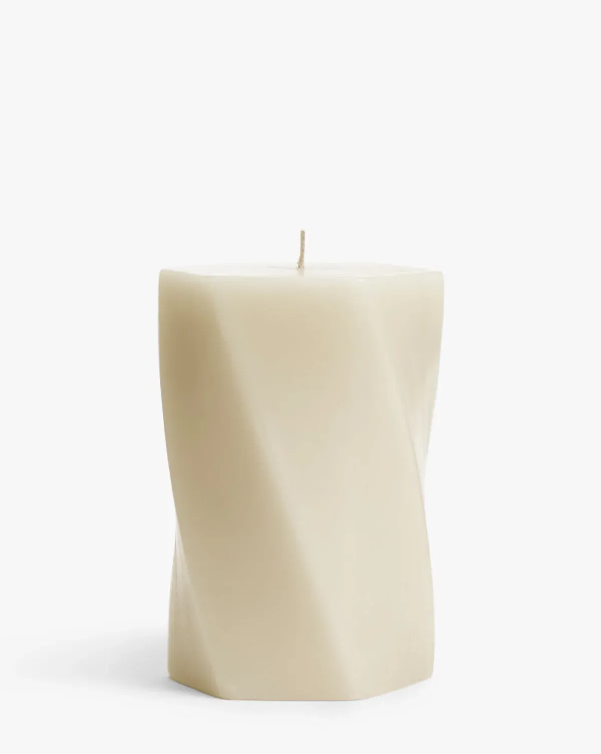 Errol Twisted Pillar Candle - Cream, Wax product