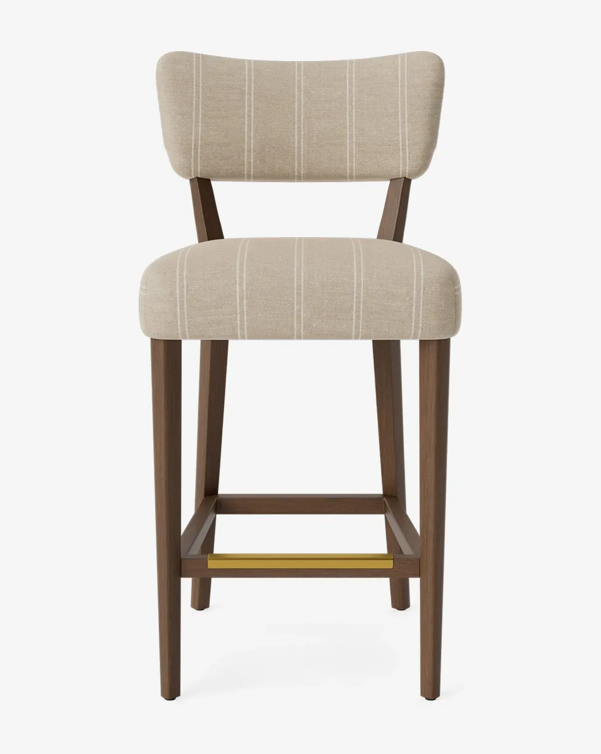 Etienne Kidney Back Counter Stool - Oatmeal Stripe, Linen product