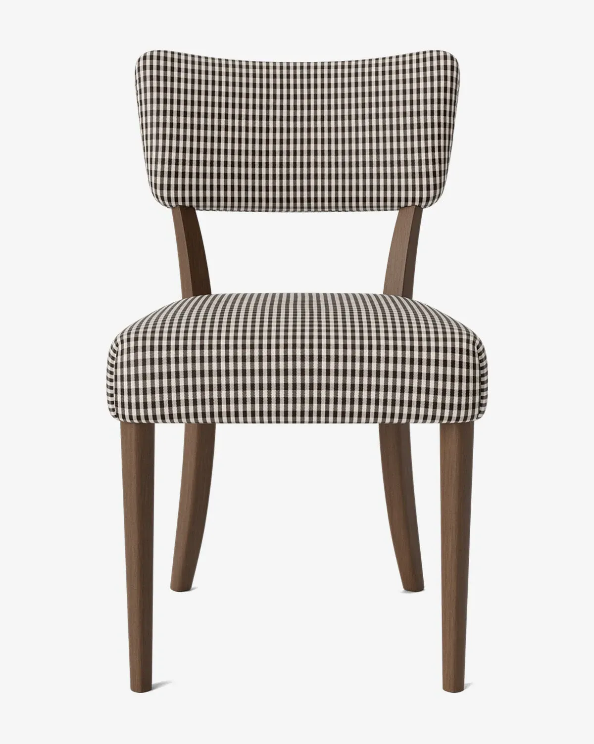 Etienne Kidney-Back Dining Chair - Perennials Gingham, Dark Brown product
