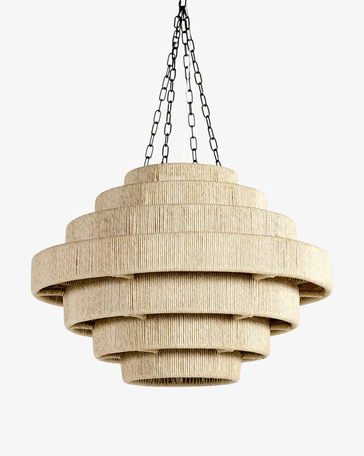 Everly Geometric Outdoor Pendant Light - Oatmeal, Synthetic Wicker product