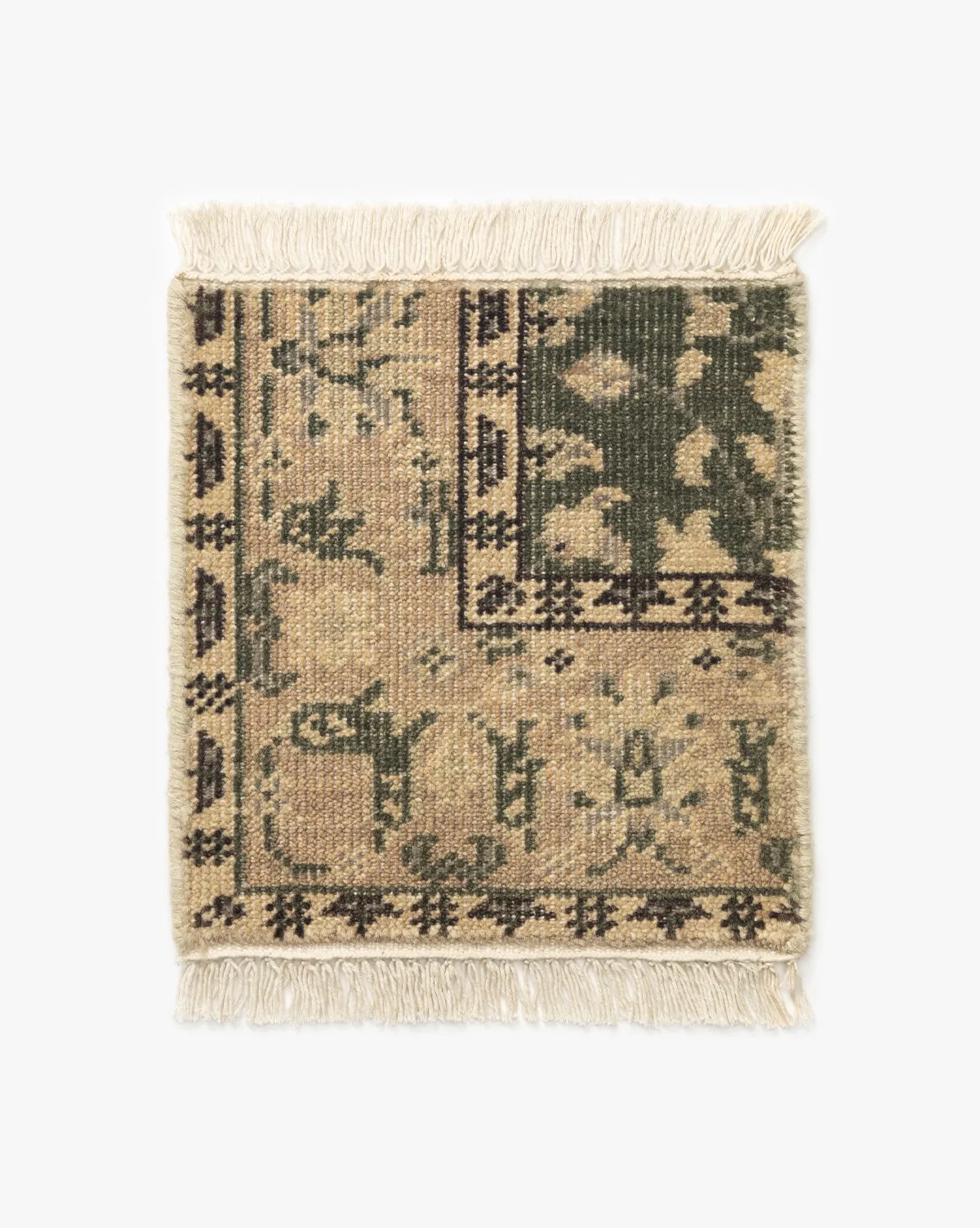 Fernwood Hand-Knotted Wool Rug Swatch - Green, Pink product