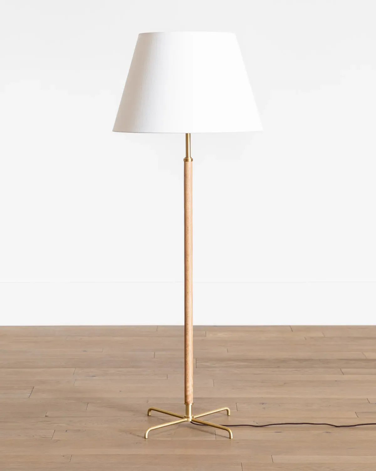 Florence Floor Lamp - White Oak, Brass product