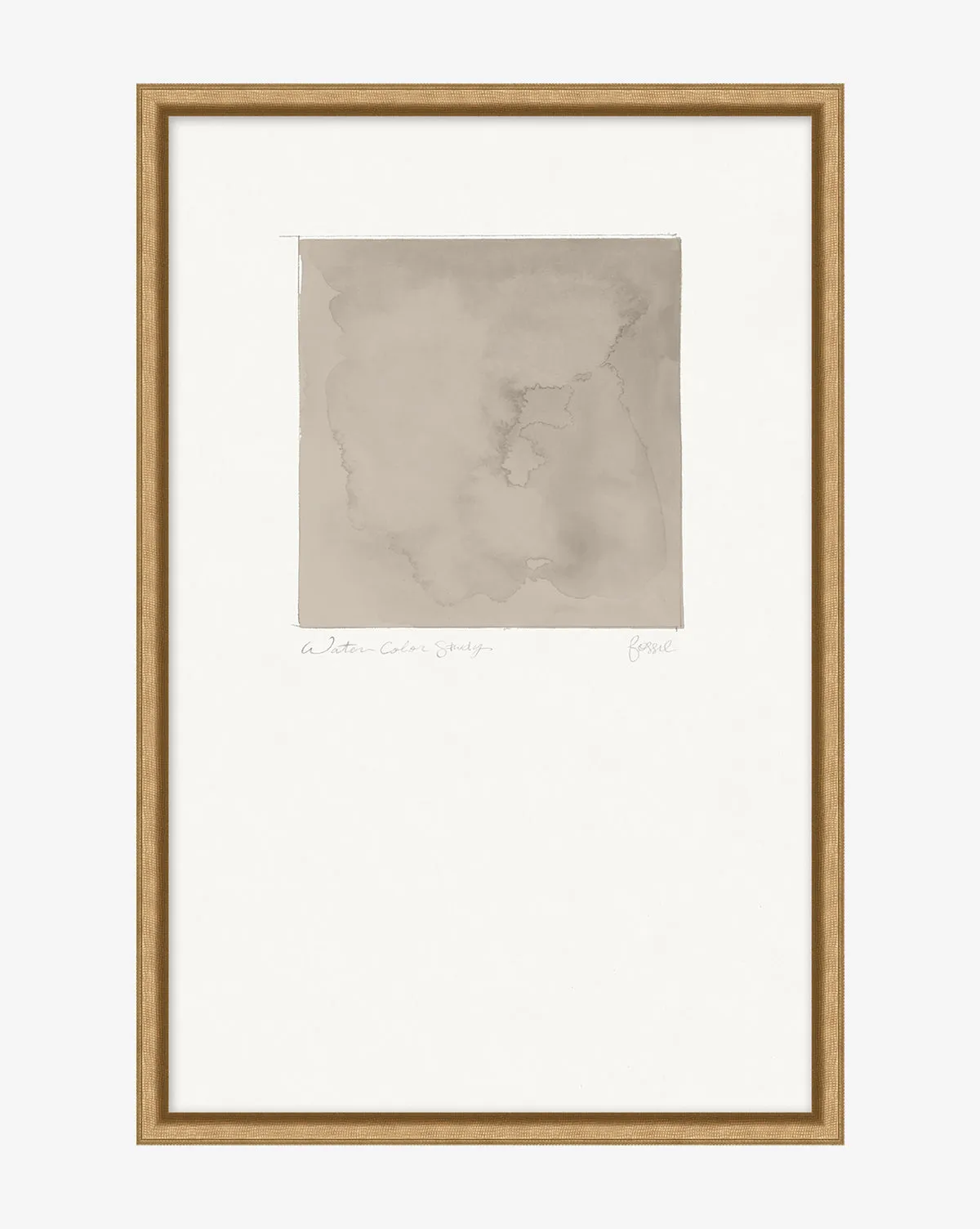 Fossil Study Framed Giclee Print - Gold, Watercolor Paper product
