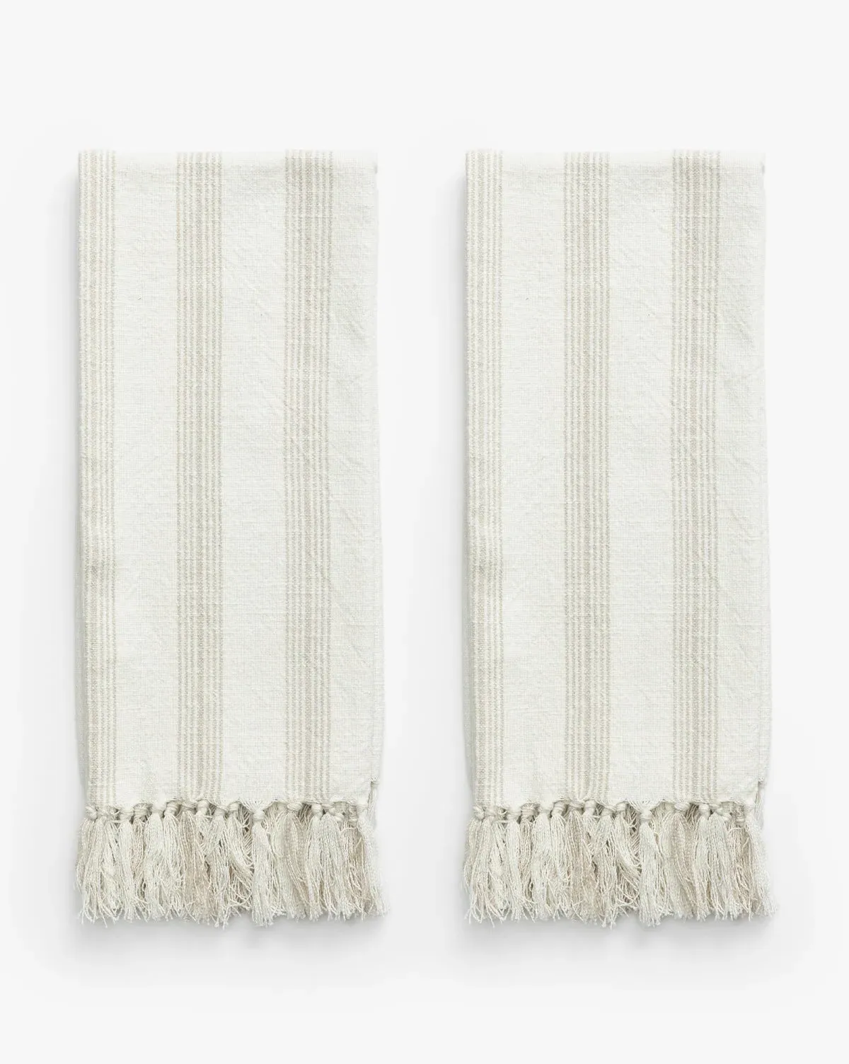 French Stripe Hand Towels Set of 2 - Beige, Cotton product