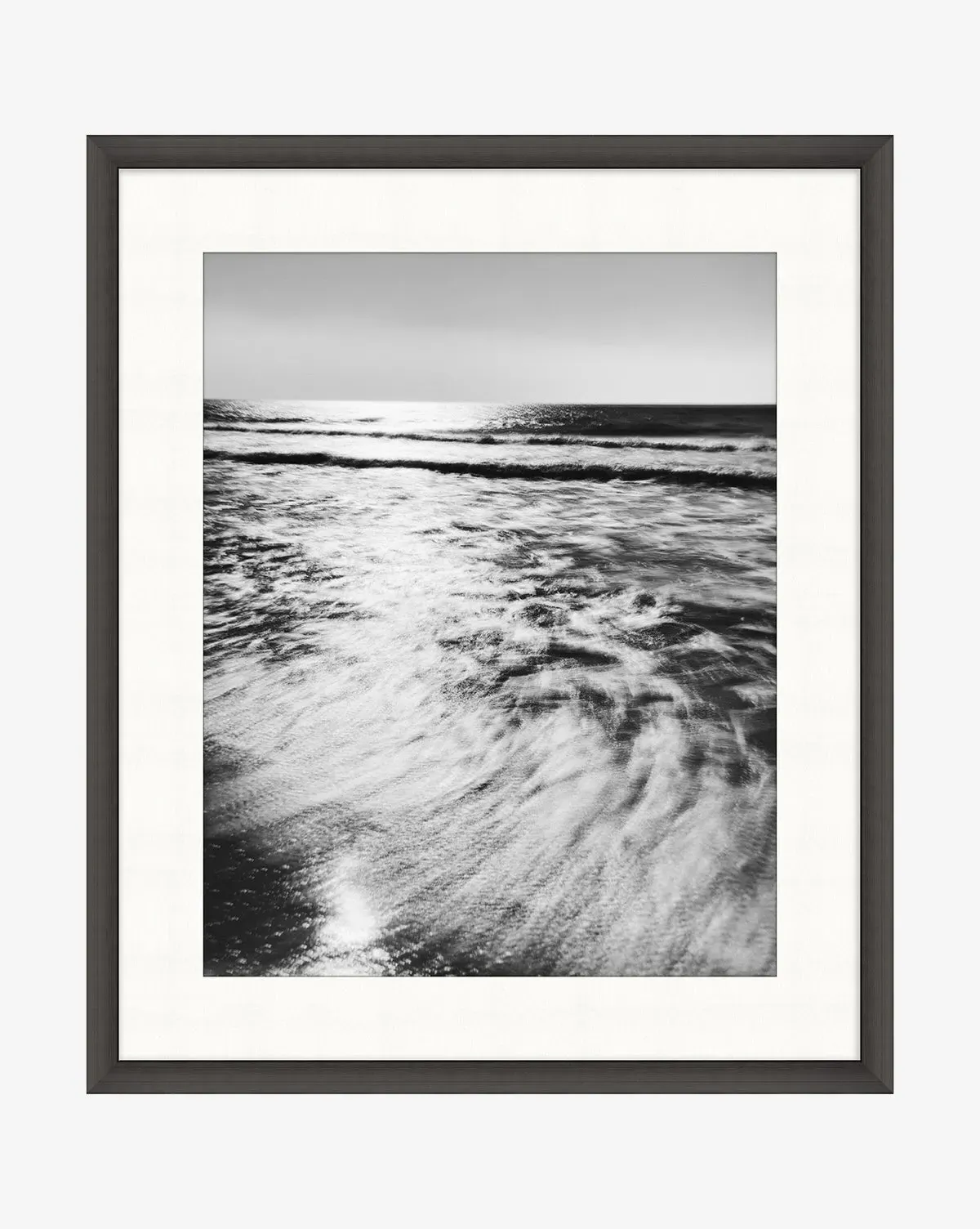 Frozen Waves Black & White Coastal Wall Art - Charcoal Frame product