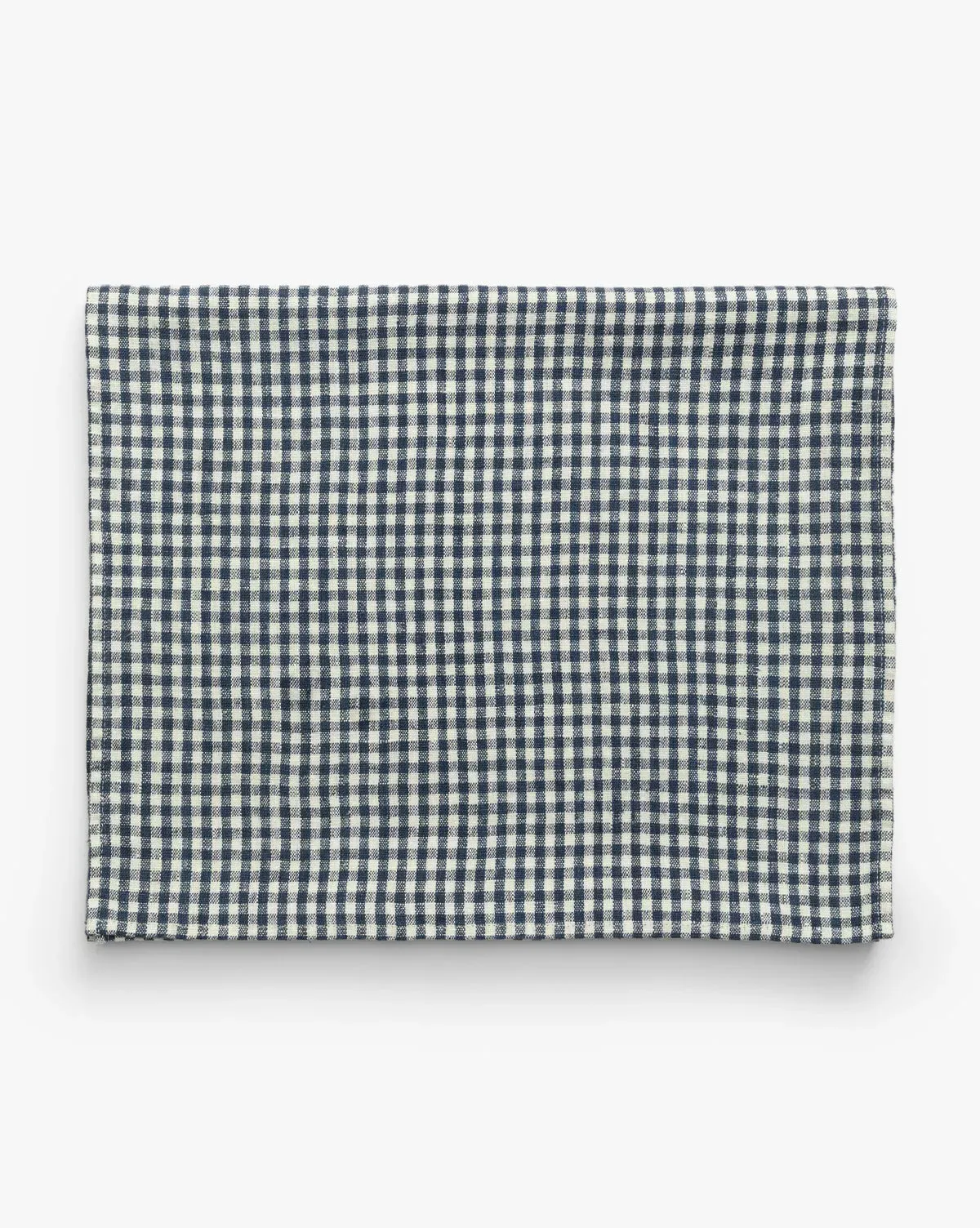 Gingham Check Linen Table Runner - Navy product
