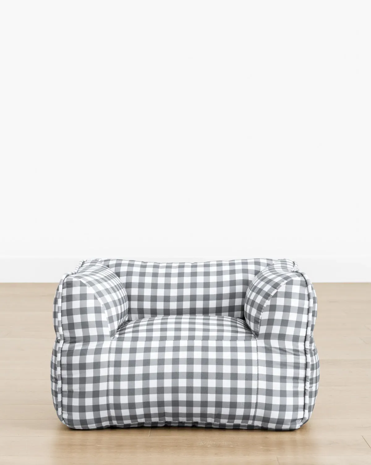 Gingham Small Kids Chair - Blue & White, Polyester product