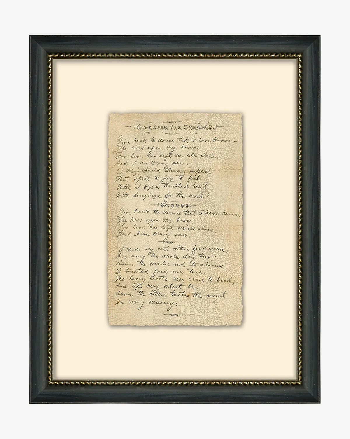 Give Back the Dreams Wall Art - Handwritten Lyrics Print product