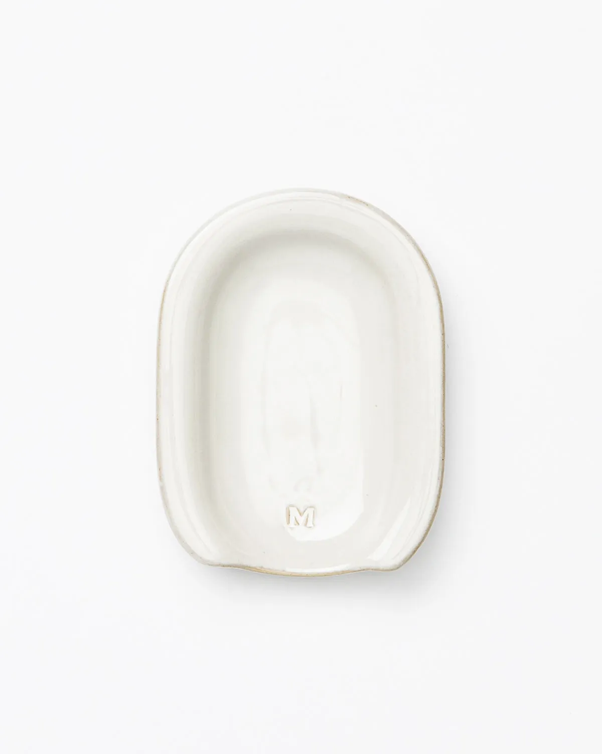 Glazed Stoneware Spoon Rest - Cream product