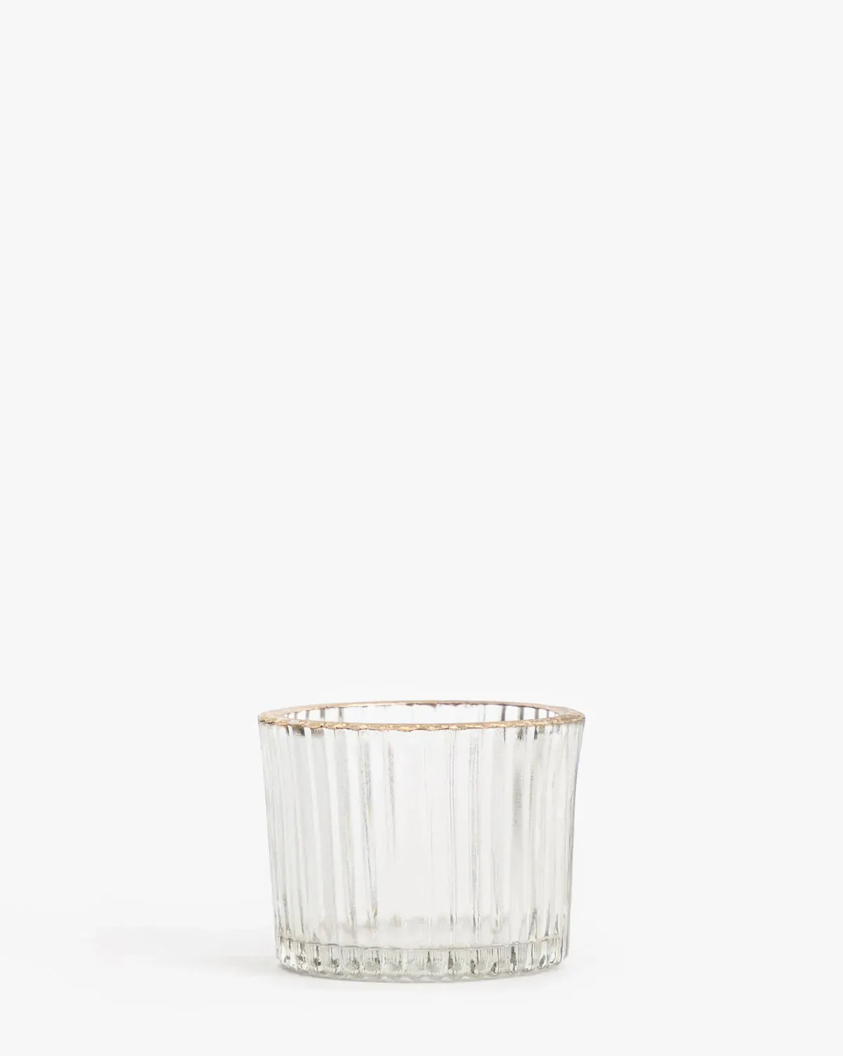 Gold Rimmed Glass Votive - Clear, Glass product