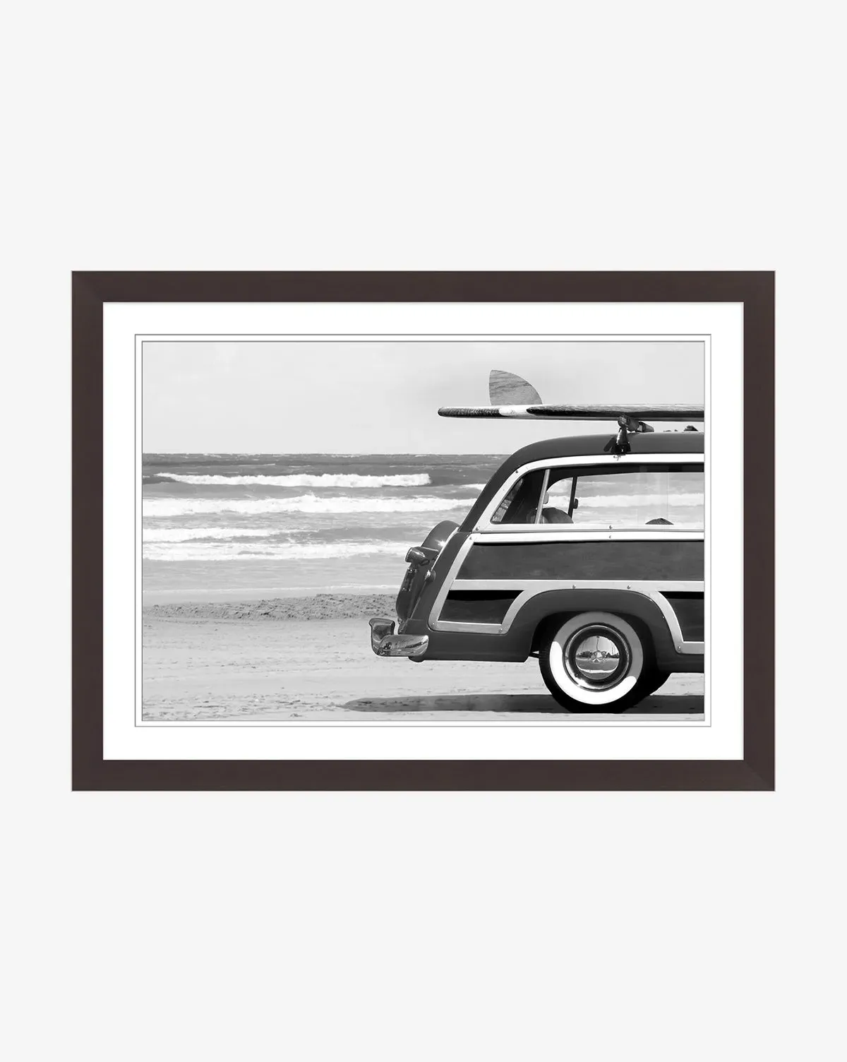 Gone Surfin' Framed Wall Art - Black, White product