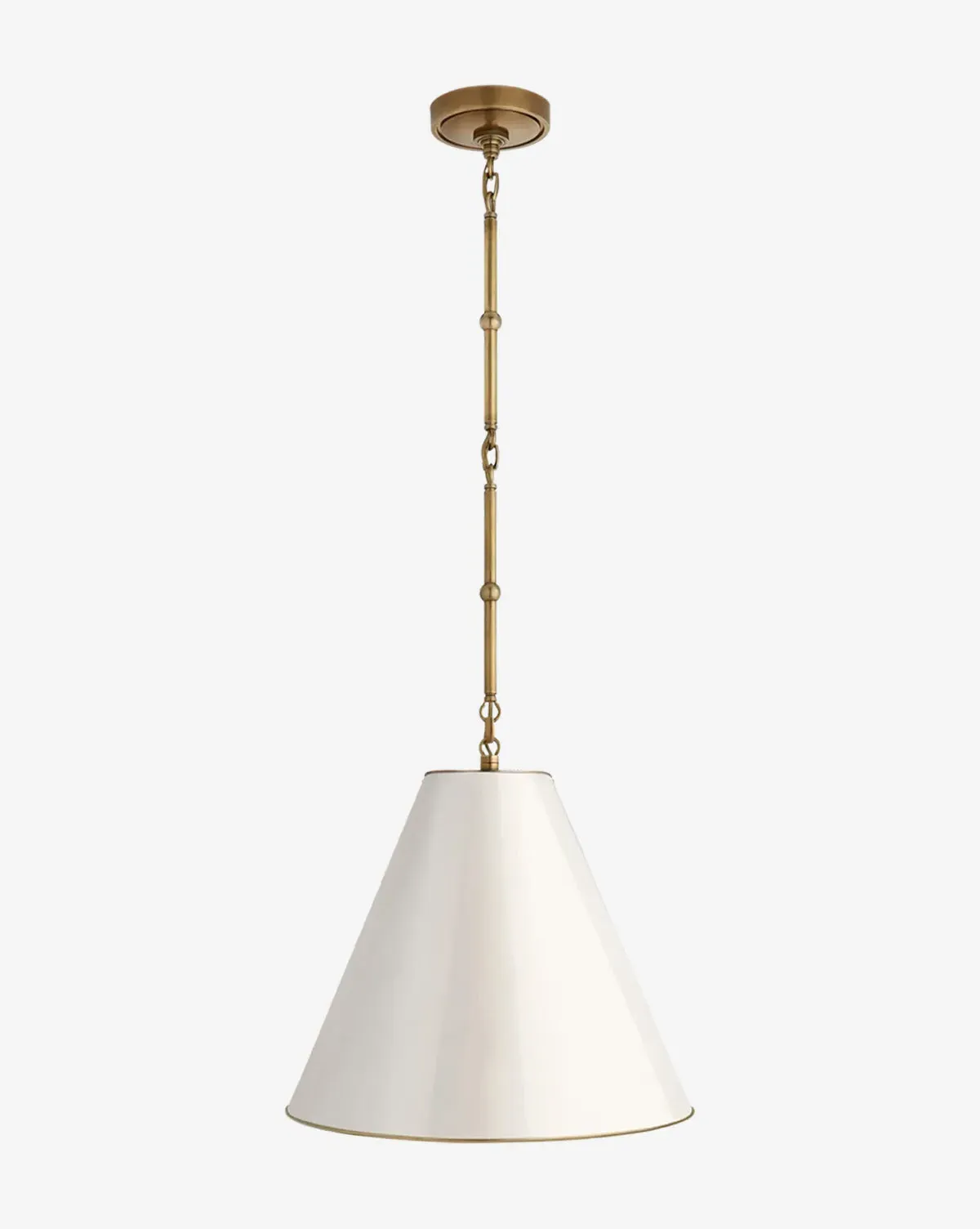 Goodman Small Pendant Light - Antique White, Brass product
