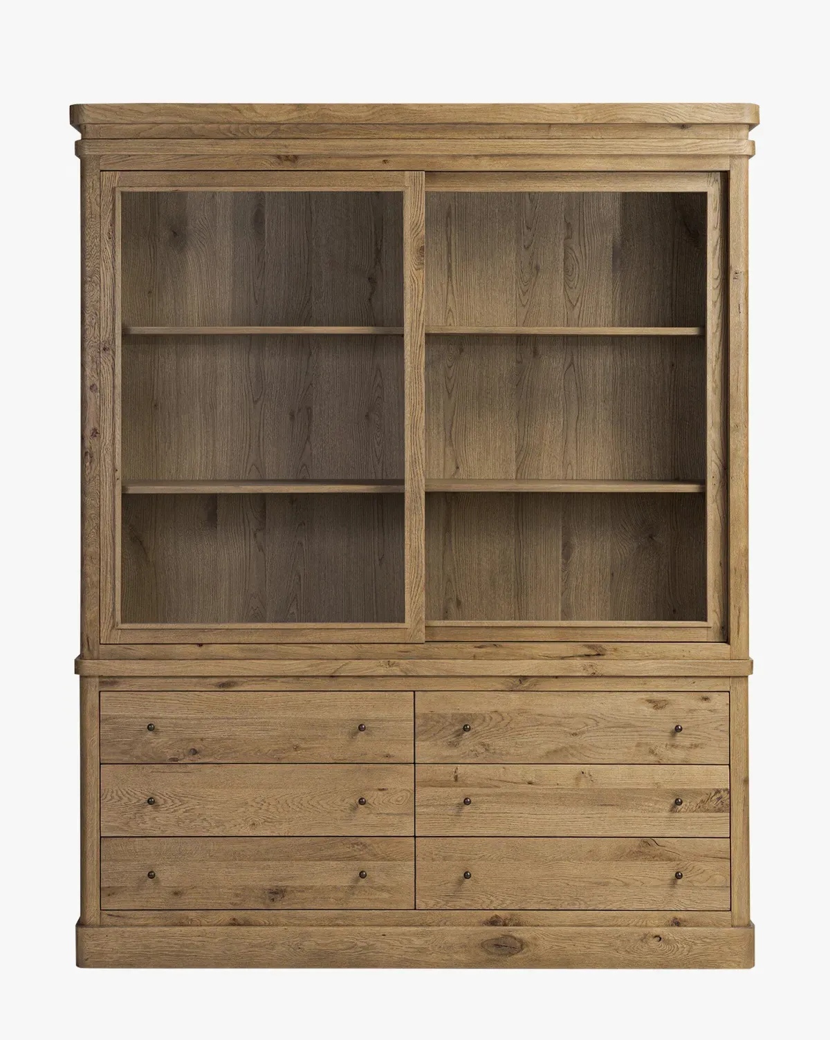 Grand Honey Brown Cabinet with Glass Doors product