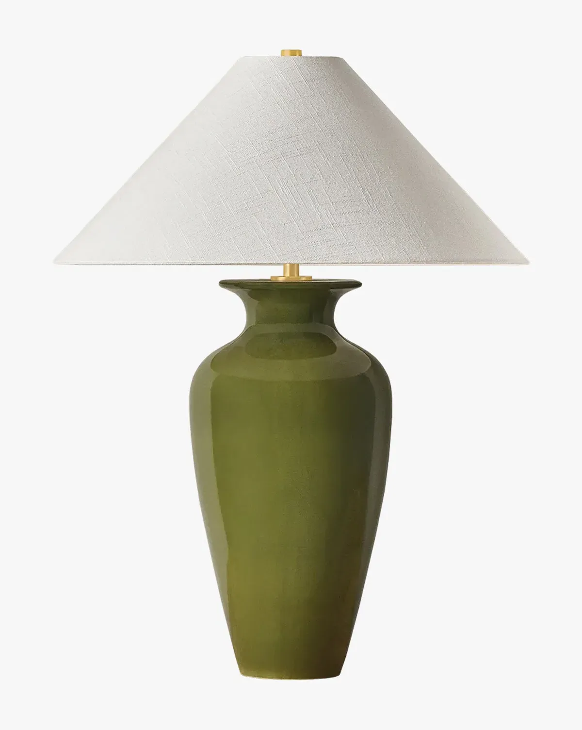 Grassy Point Vase-Base Table Lamp - Green, Ceramic product