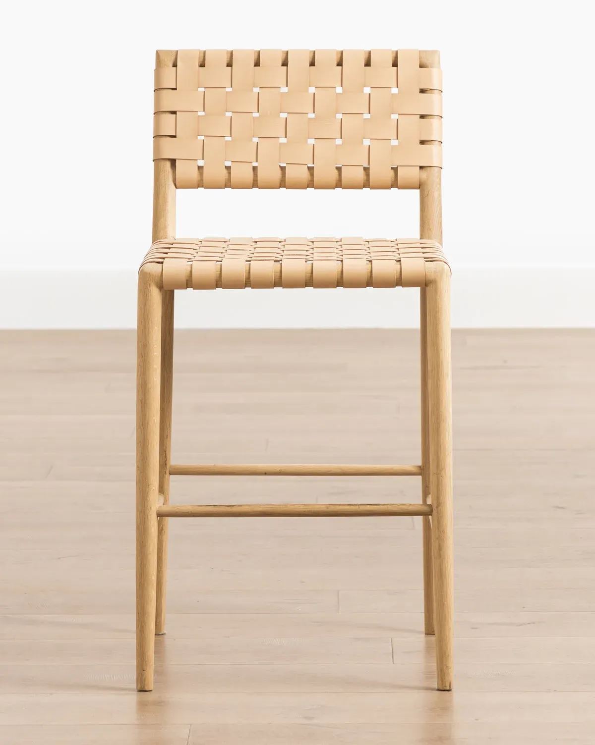 Greely Counter Stool - Natural, Woven Leather product