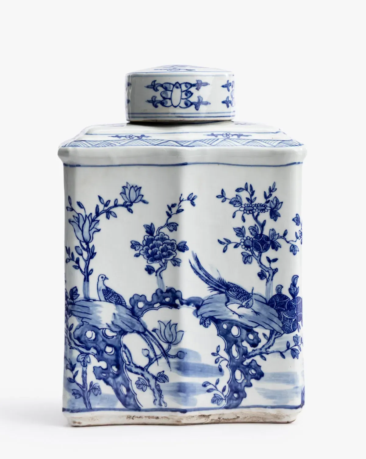 Hand Painted Ginger Jar - Blue, White product