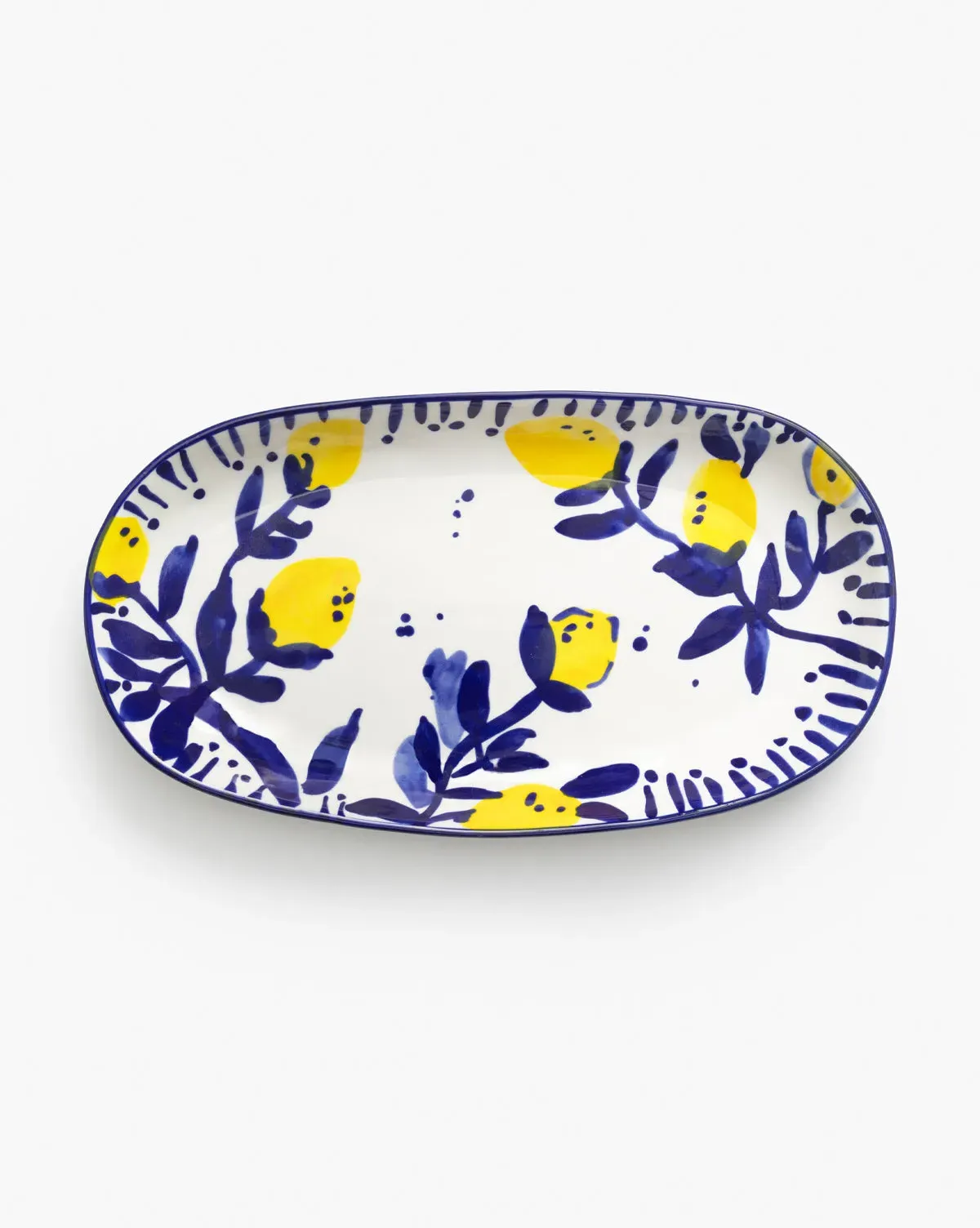 Hand-Painted Stoneware Lemon Platter product